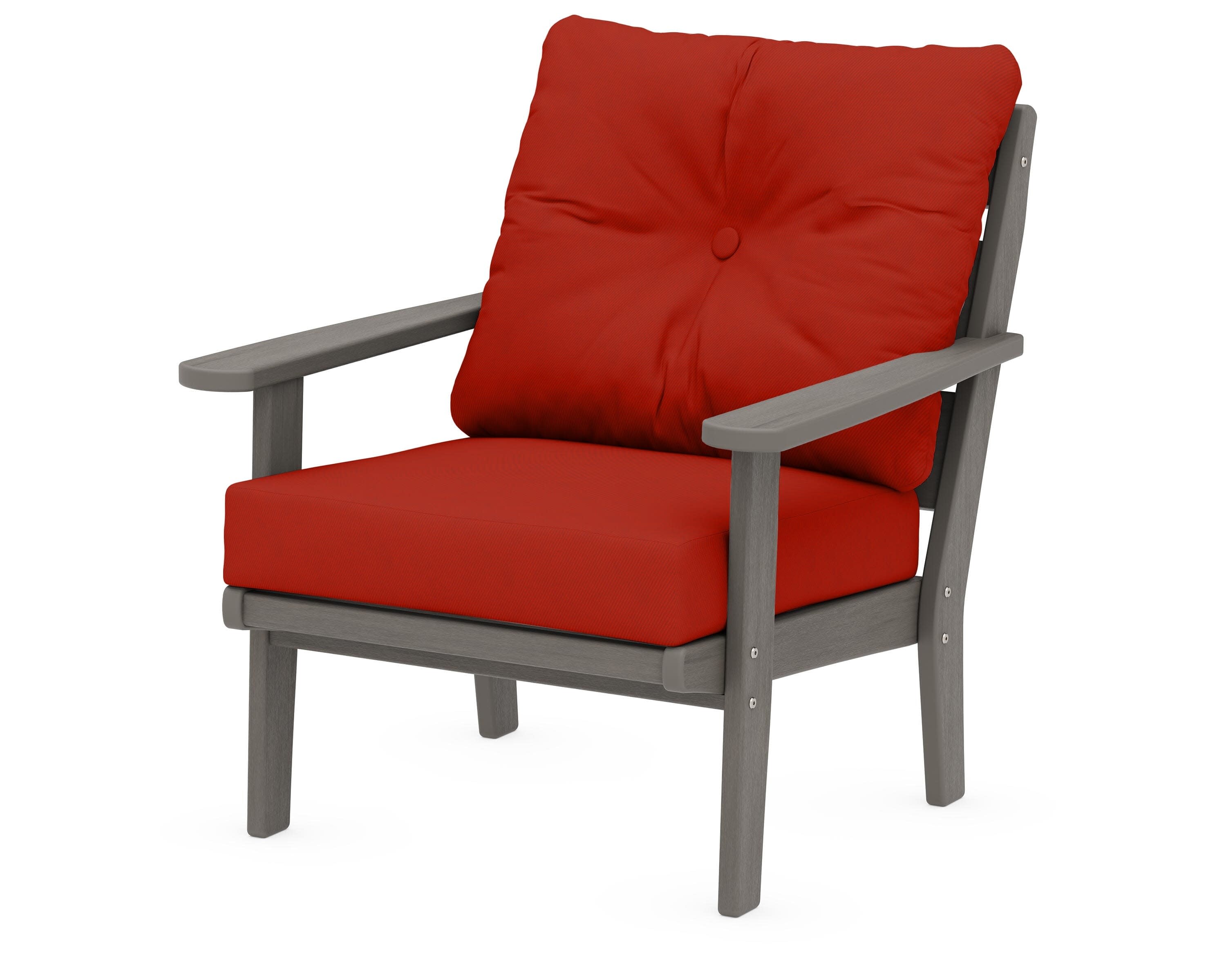 Lakeside Deep Seating Chair in Driftwood / Canvas Jockey Red