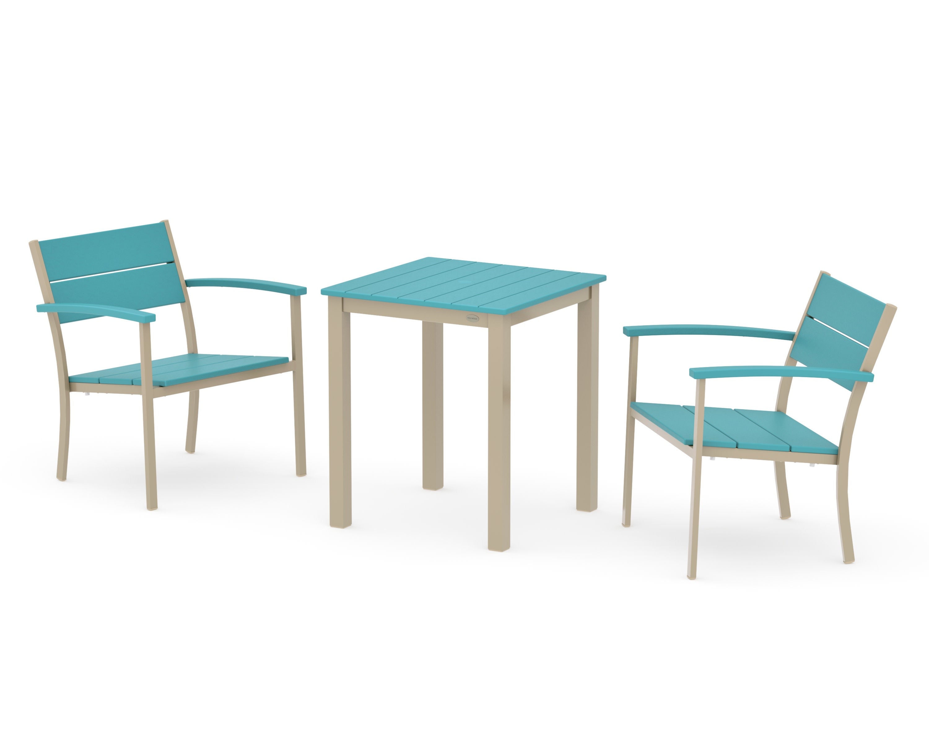 Main Street 3-Piece Square Dining Set in Sand / Aruba
