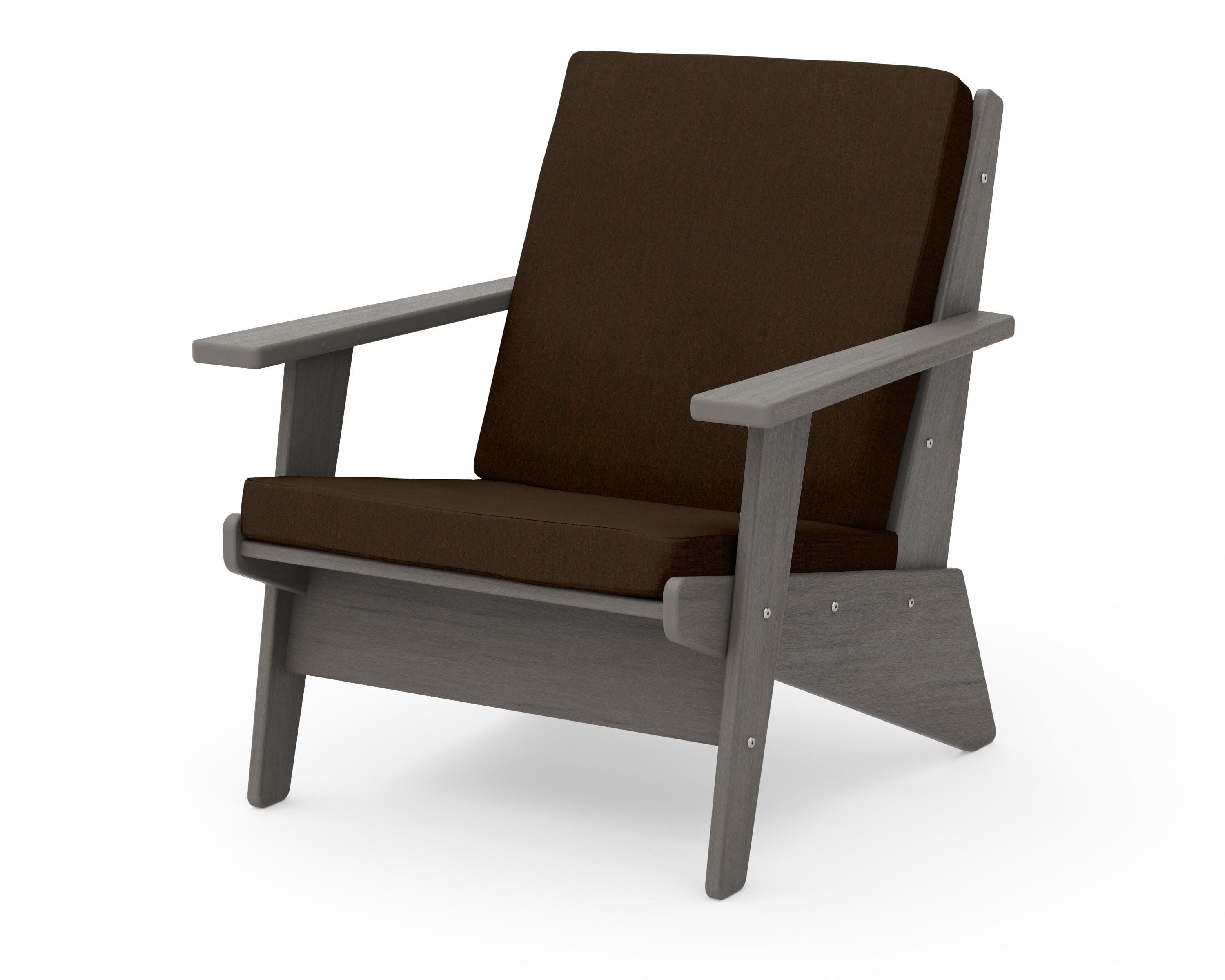 Riviera Modern Lounge Chair in Driftwood / Canvas Java