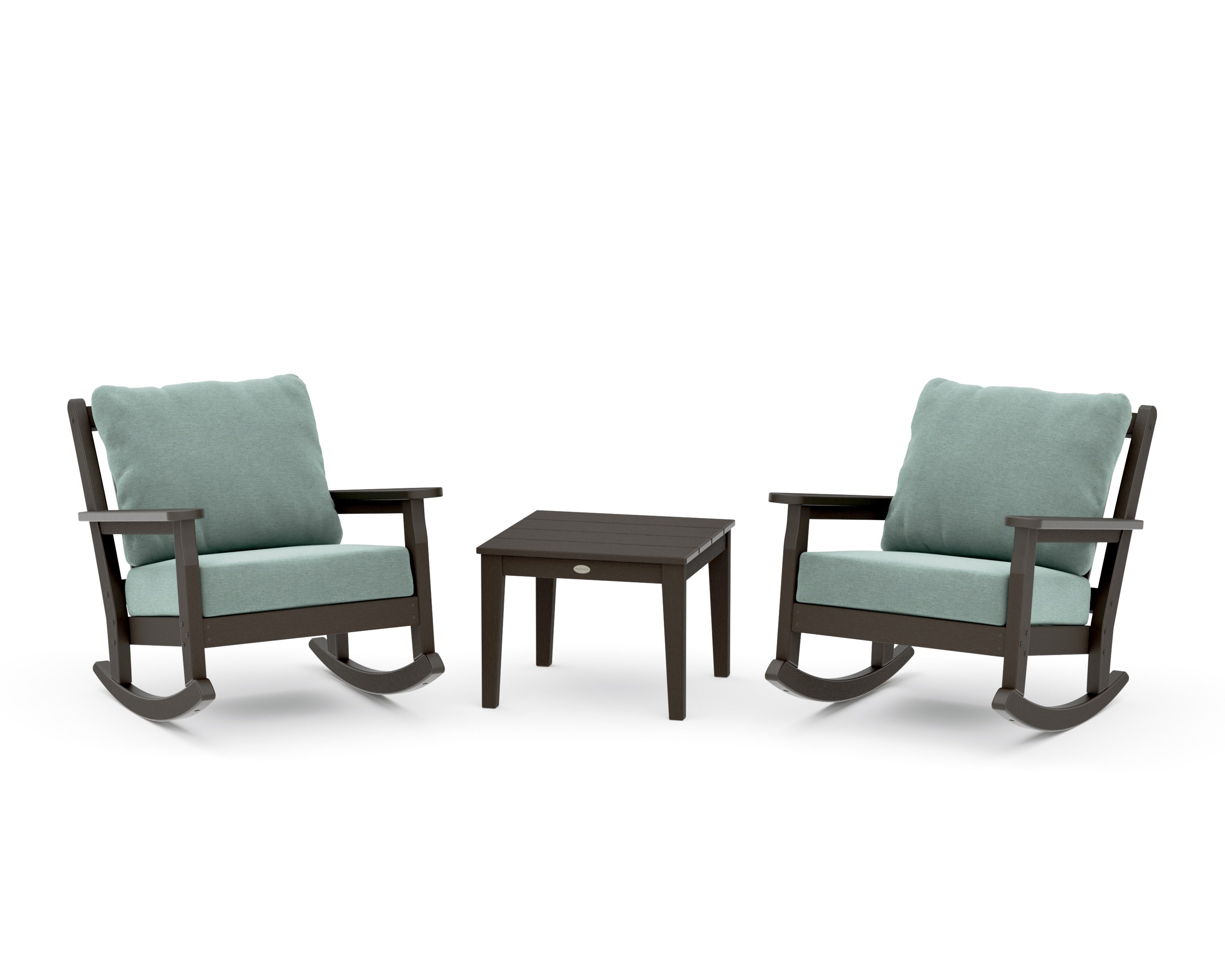 Chippendale 3-Piece Deep Seating Rocker Set in Vintage Coffee / Glacier Spa