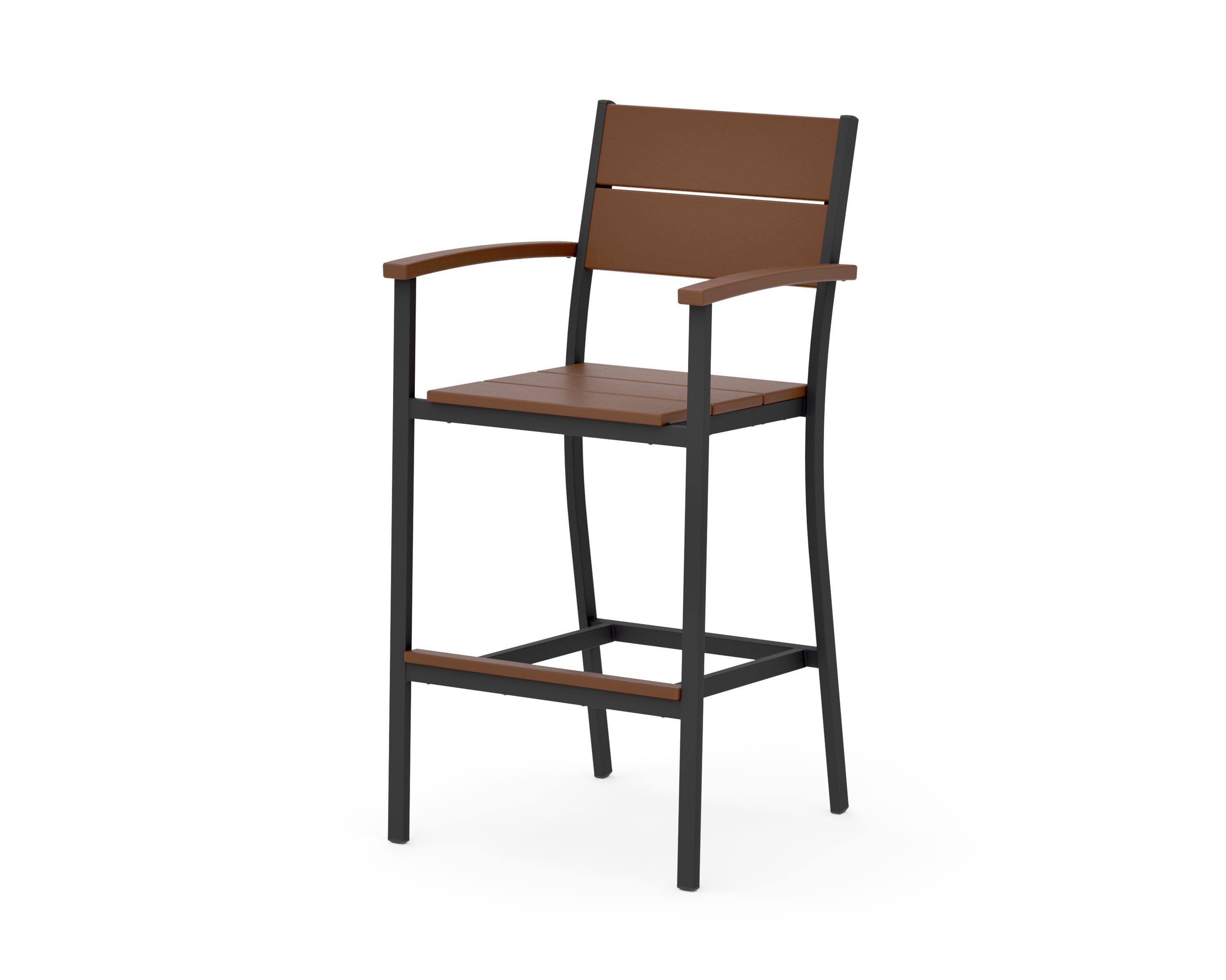 Main Street Bar Arm Chair in Black / Teak