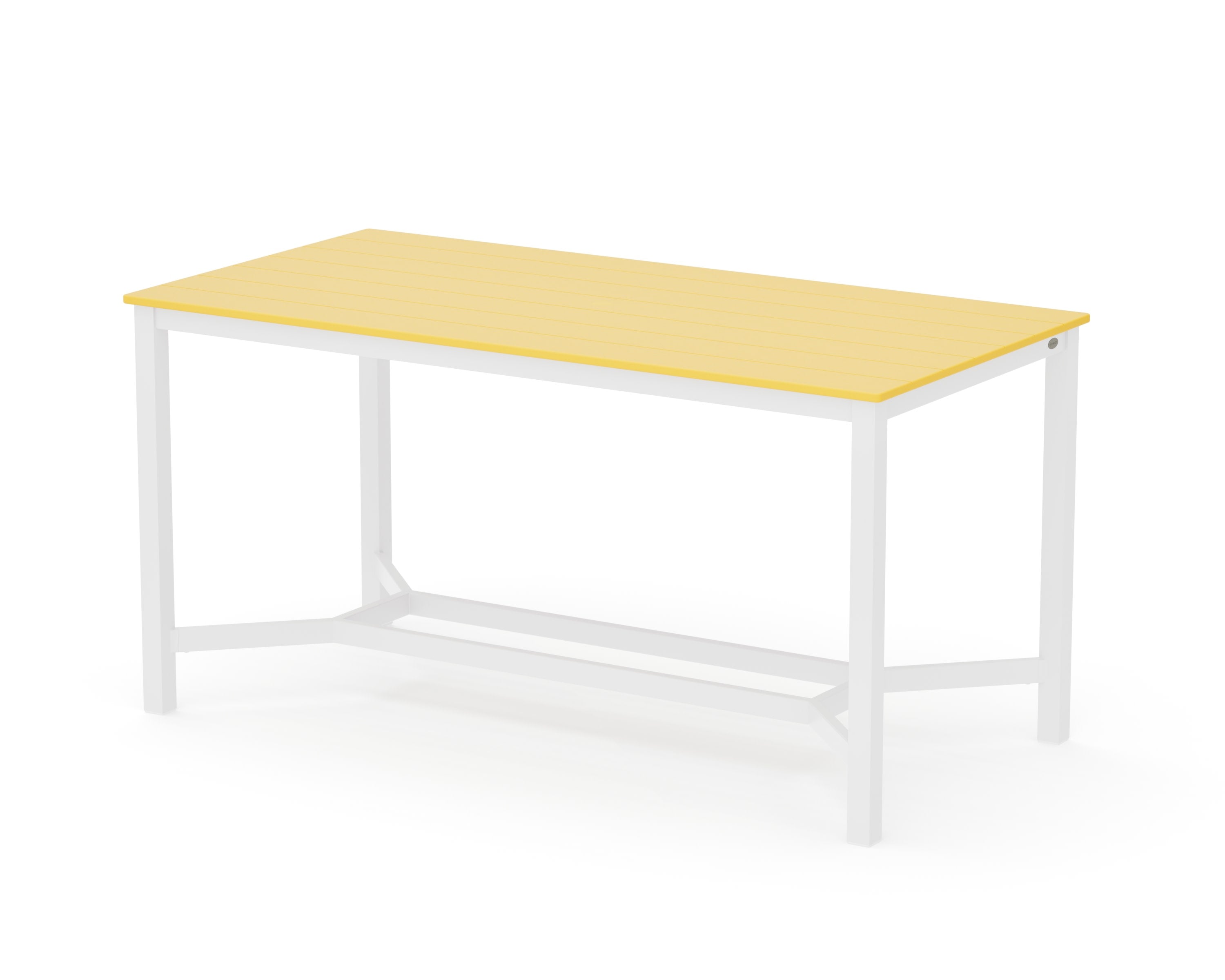 Main Street 36 x 72 Counter Table in White / Lemon