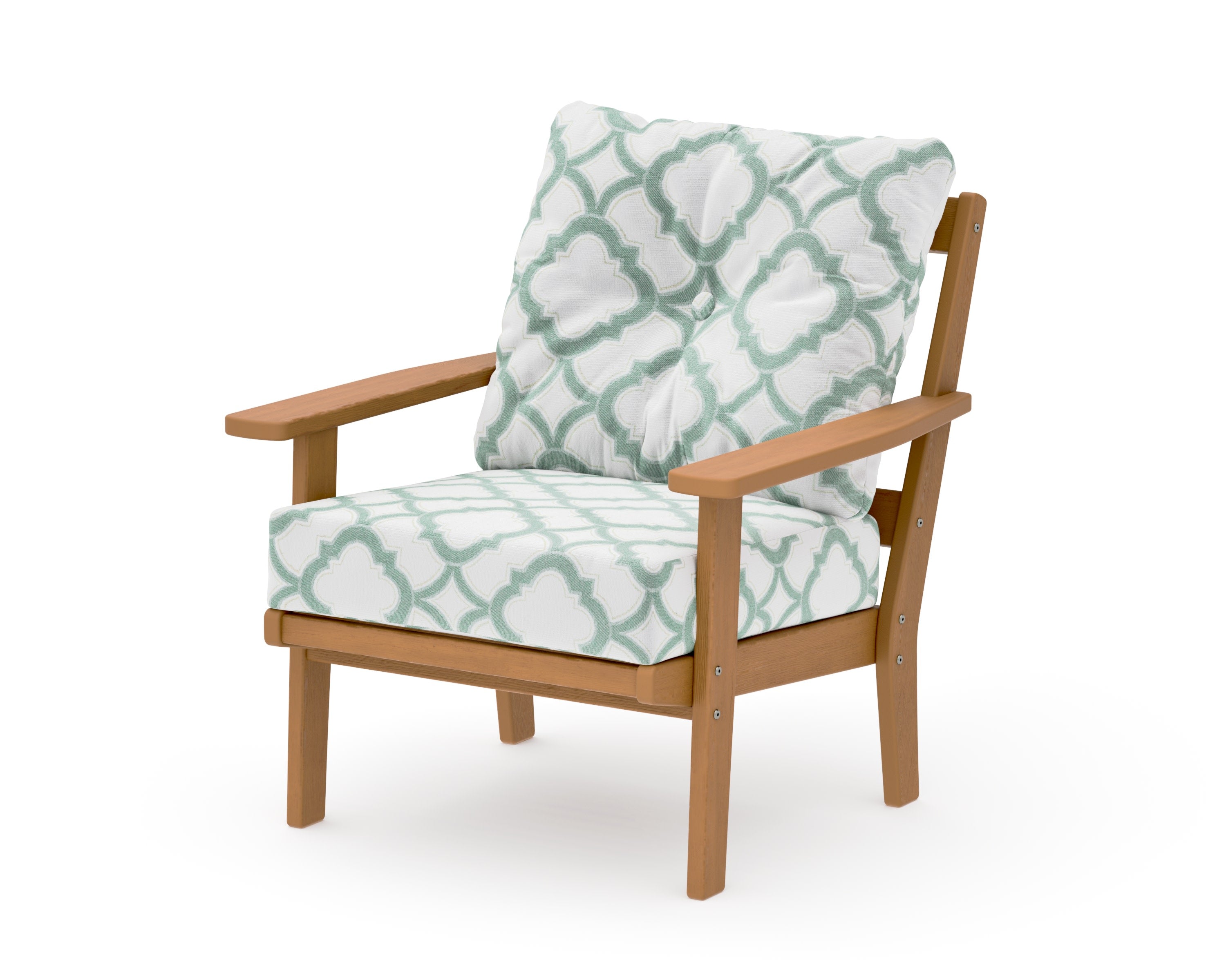 Prairie Deep Seating Chair in Natural / Trellis Glacier Spa