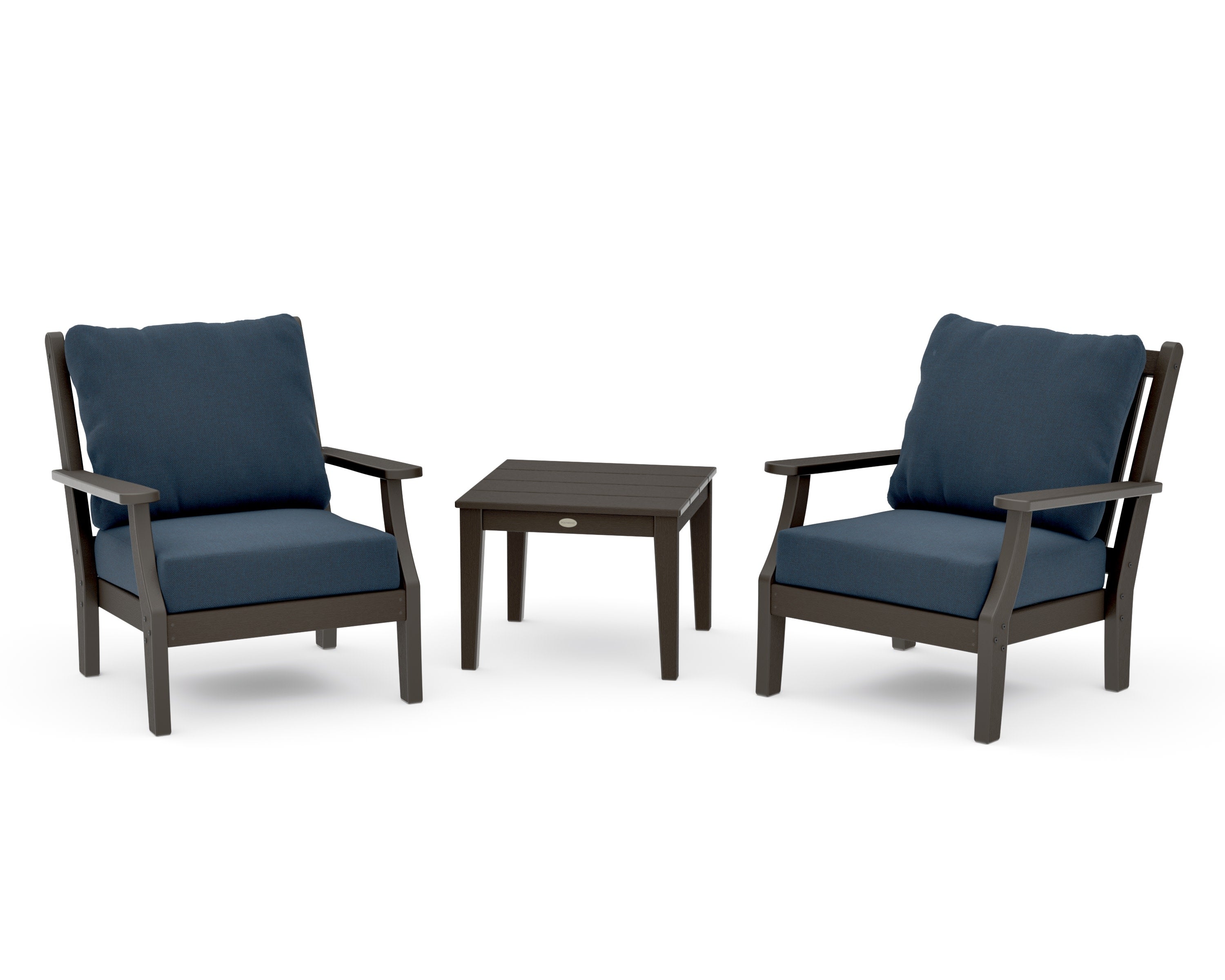 Wovendale 3-Piece Deep Seating Set in Vintage Coffee / Marine Indigo