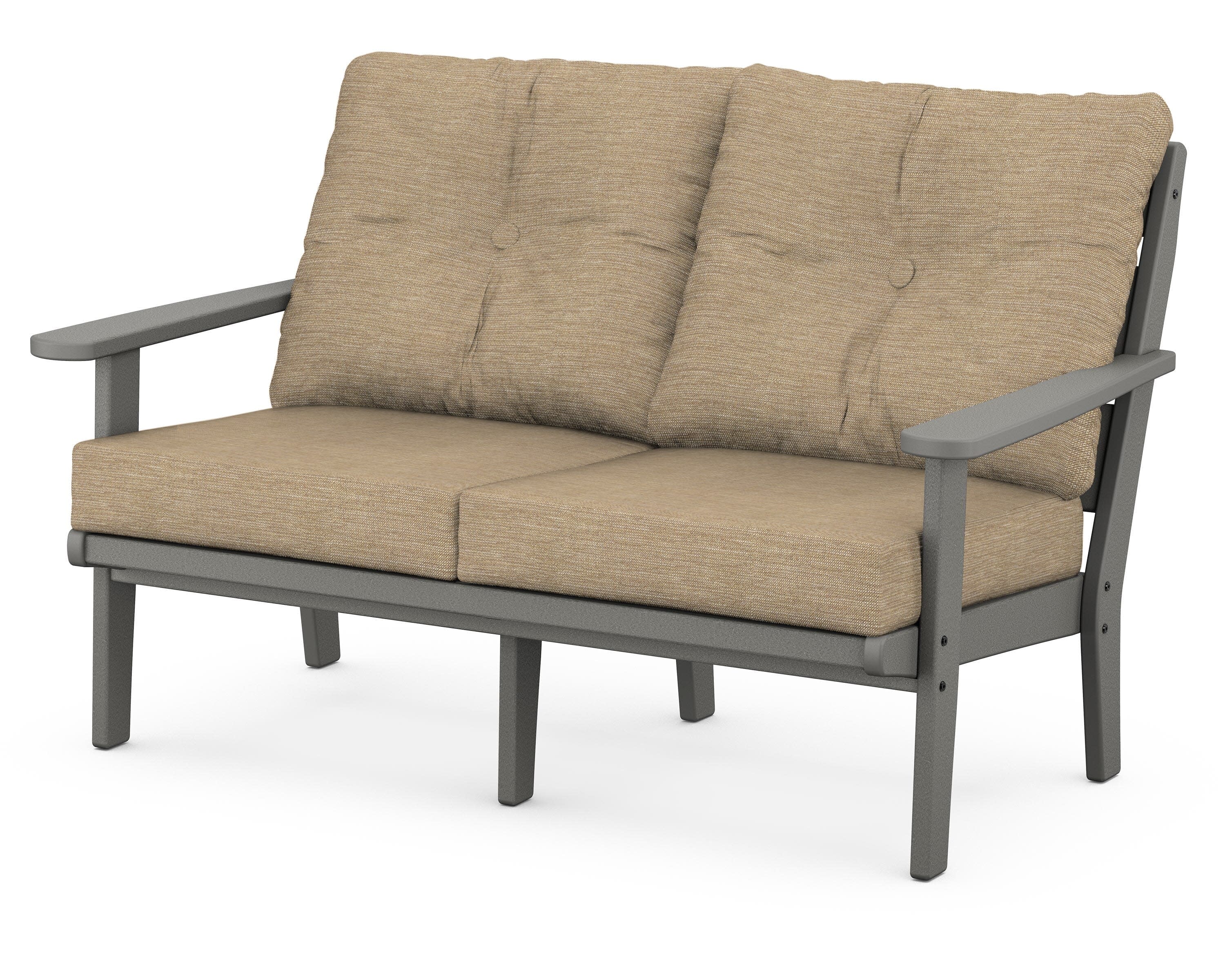 Lakeside Deep Seating Loveseat in Slate Grey / Charmer Desert