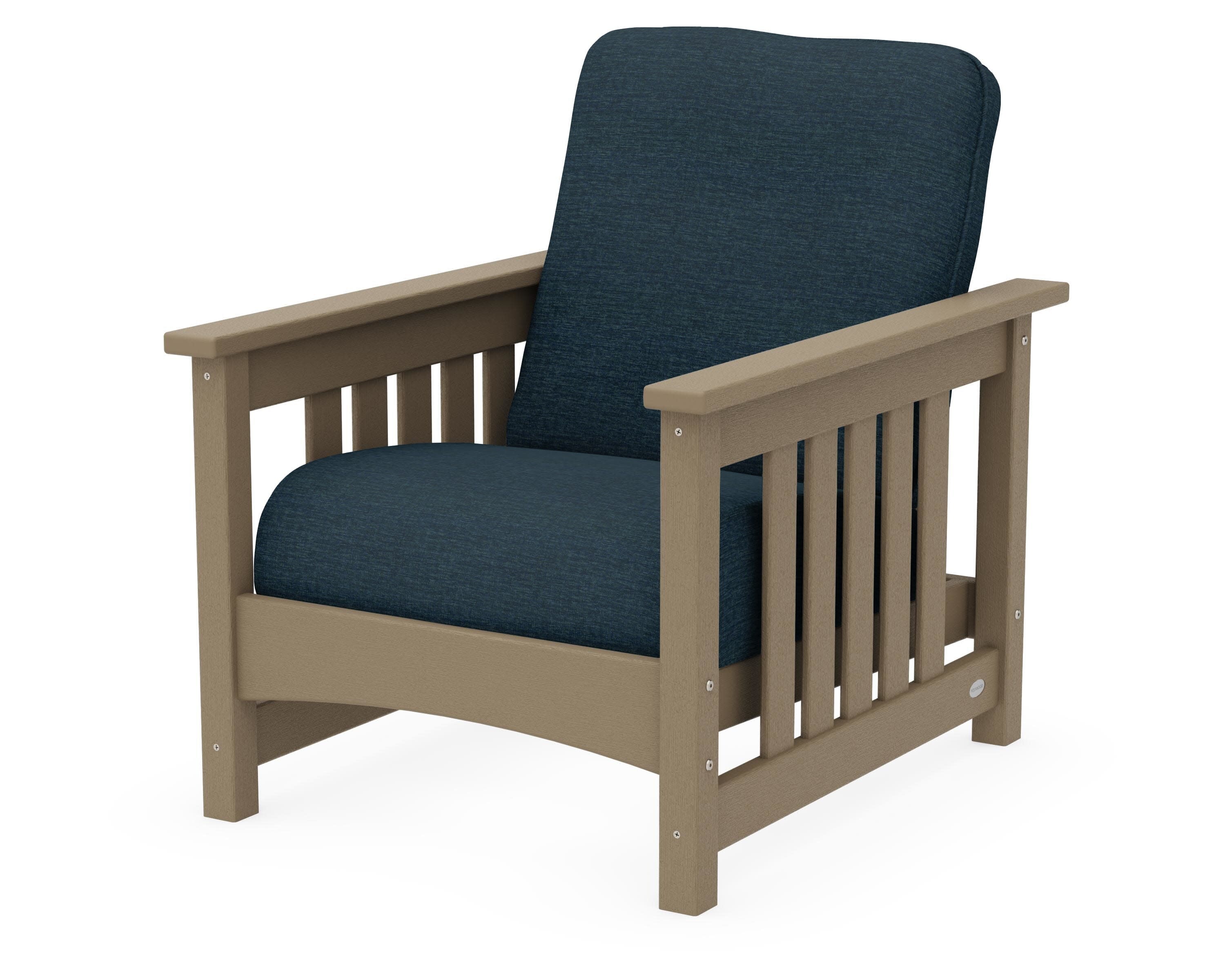 Club Mission Chair in Vintage Sahara / Platform Indigo
