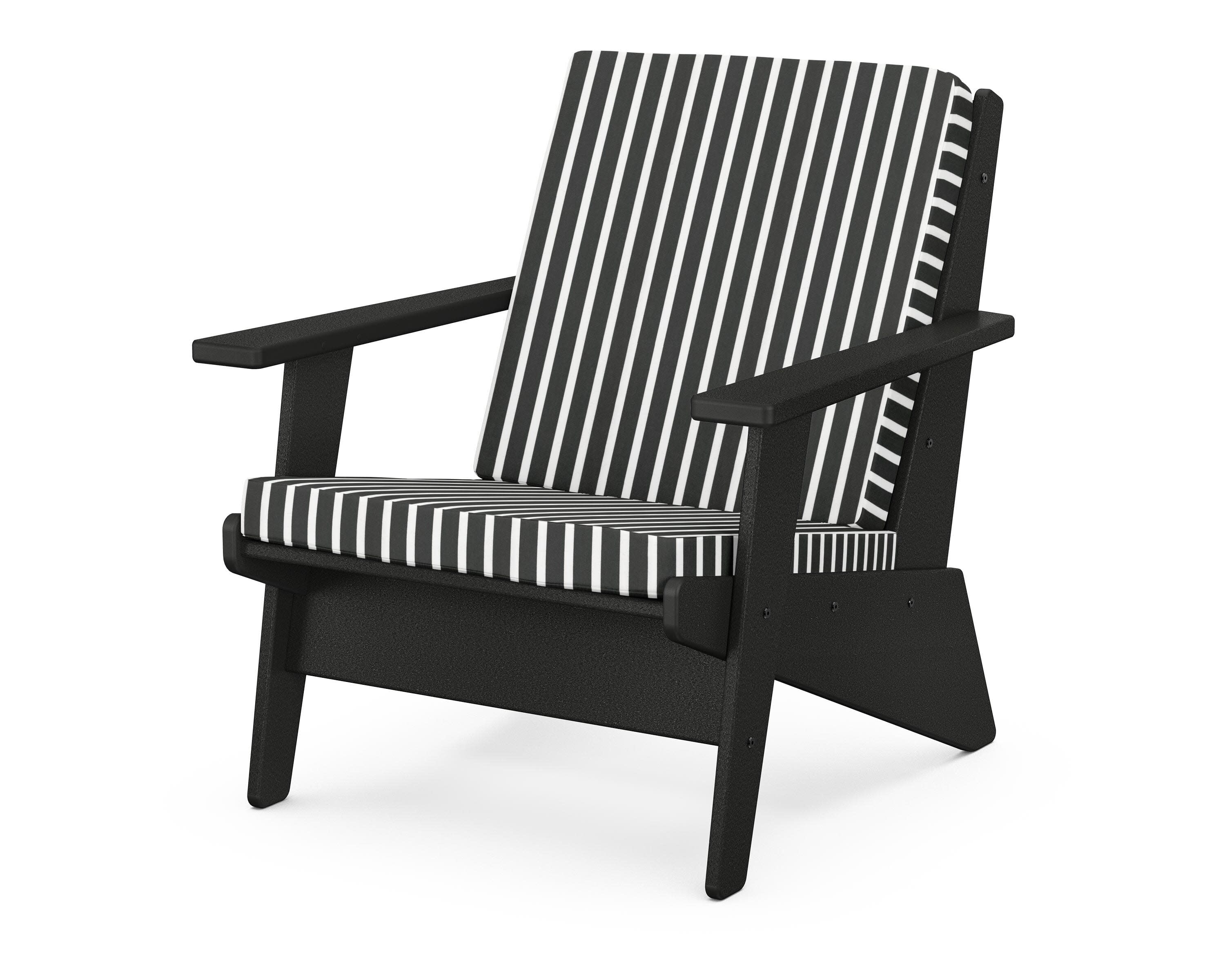 Riviera Modern Lounge Chair in Black / Shore Classic