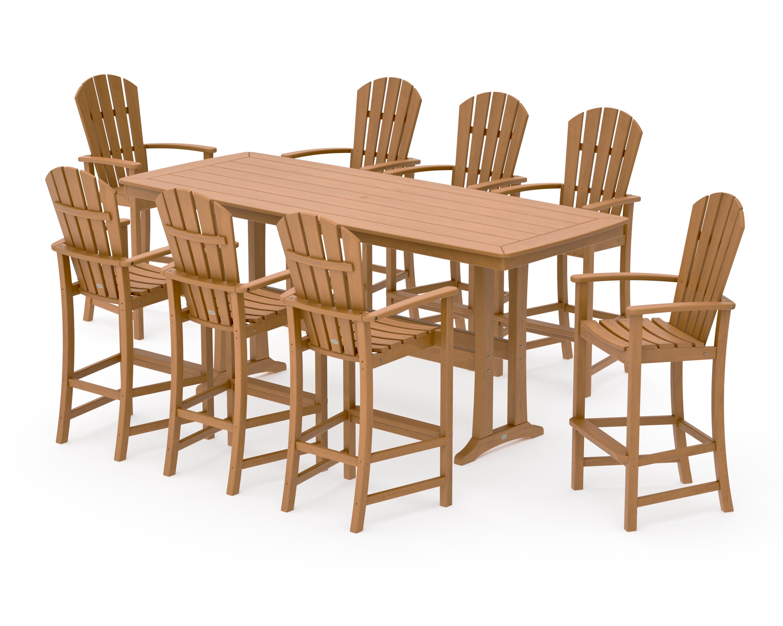 Palm Coast 9-Piece Bar Set with Trestle Legs in Natural