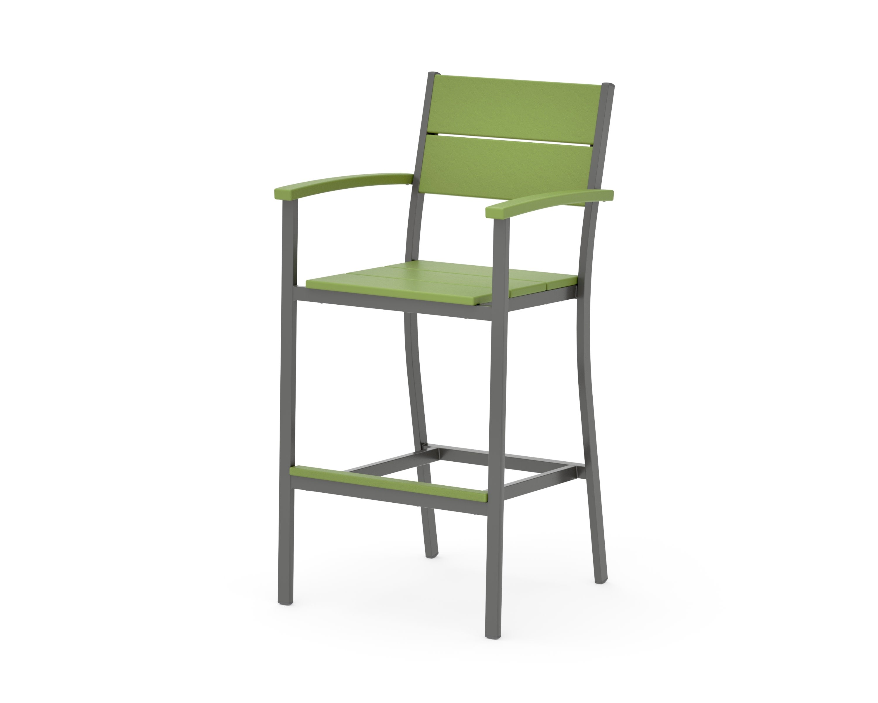 Main Street Bar Arm Chair in Charcoal / Lime