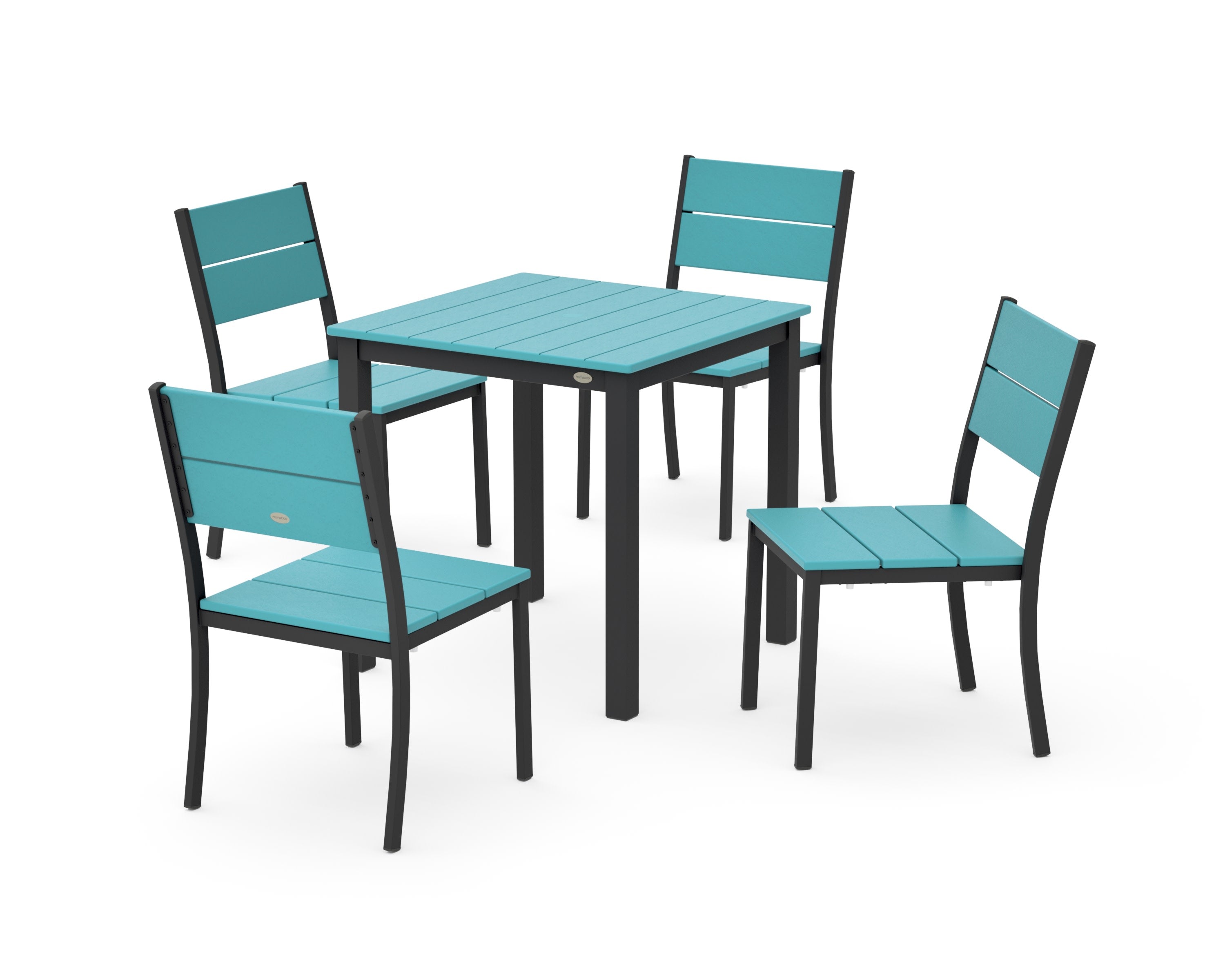 Main Street 5-Piece Square Dining Set- Small in Black / Aruba