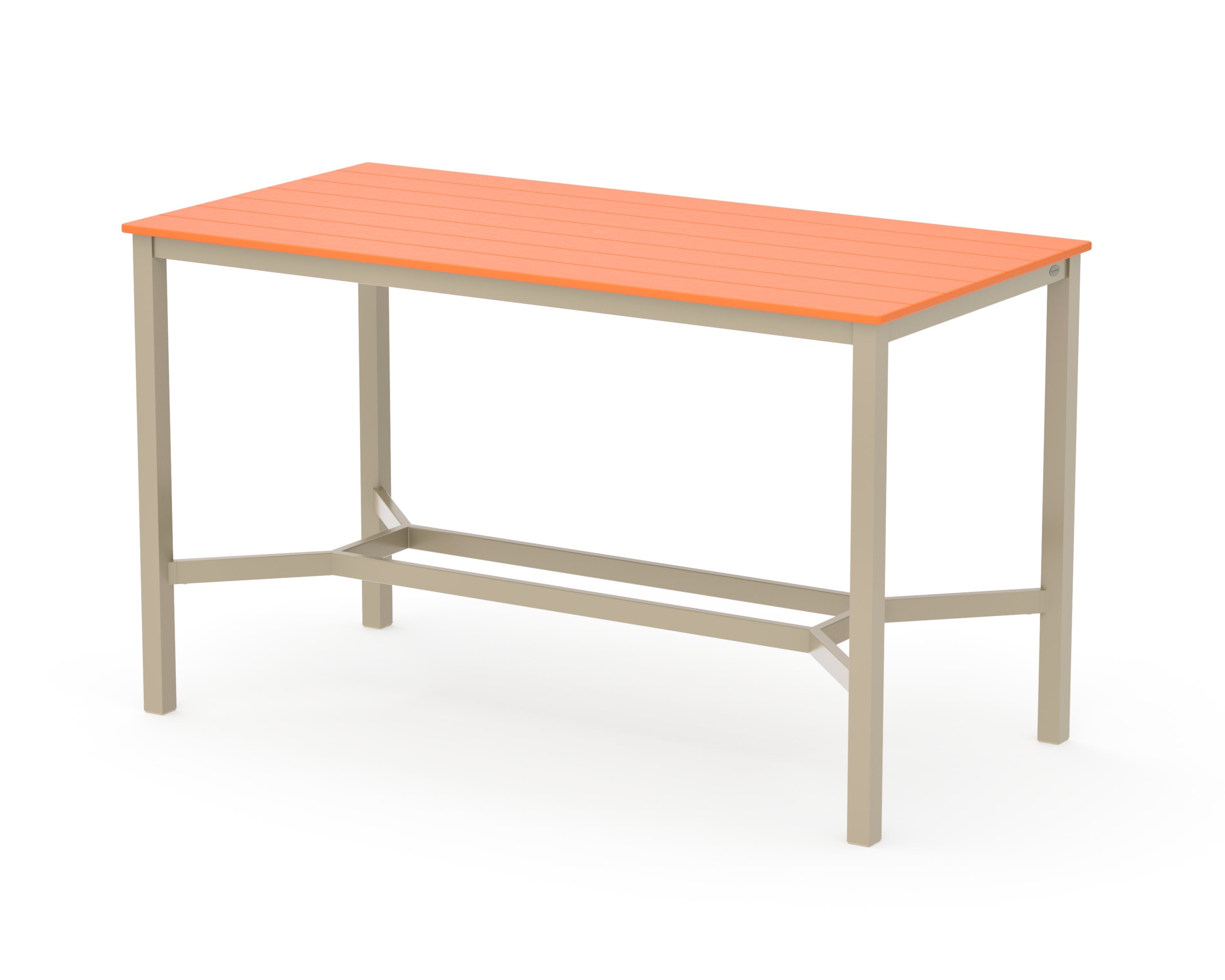 Main Street 36 x 72 Bar Table in Sand / Tangerine