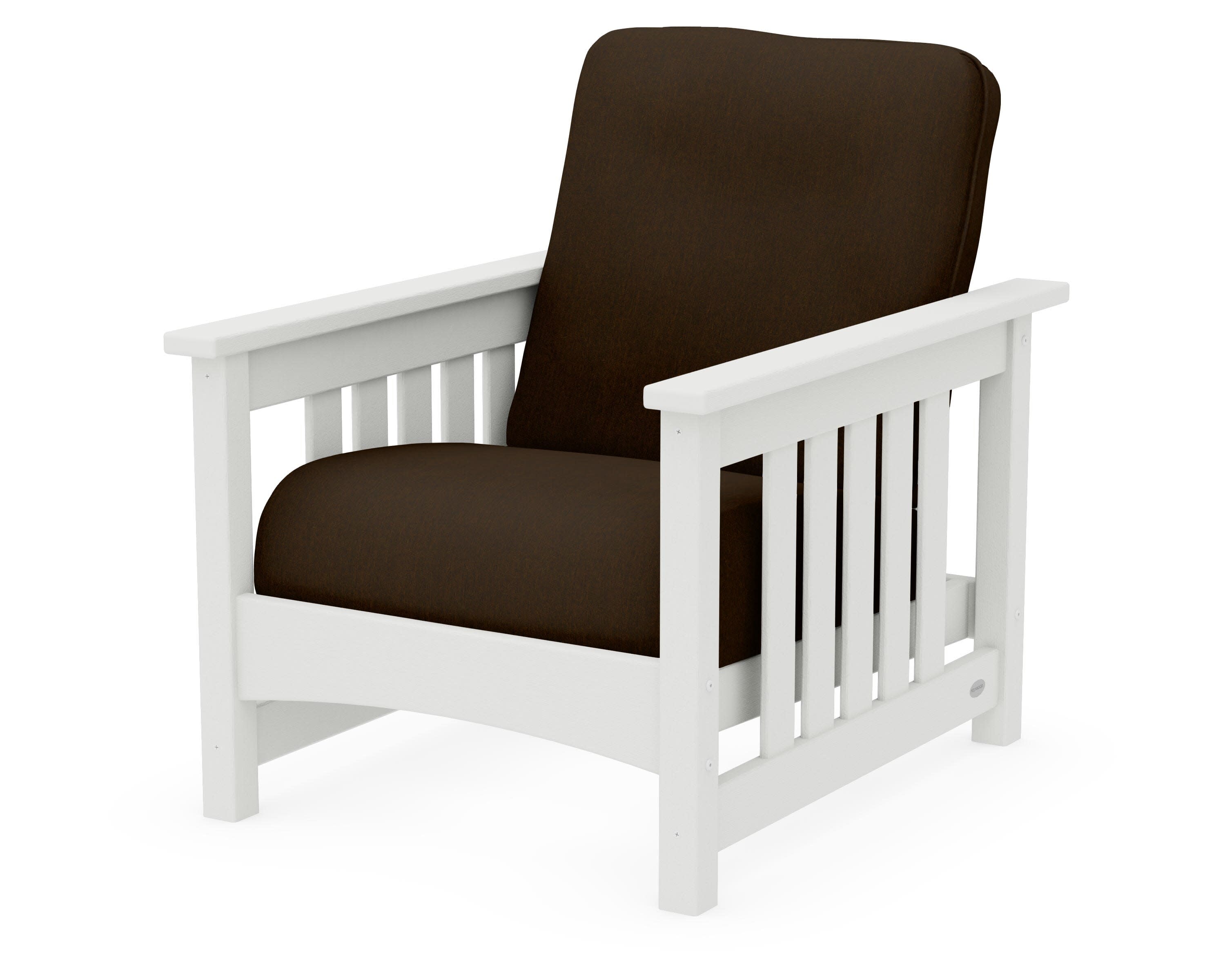 Club Mission Chair in Vintage White / Canvas Java