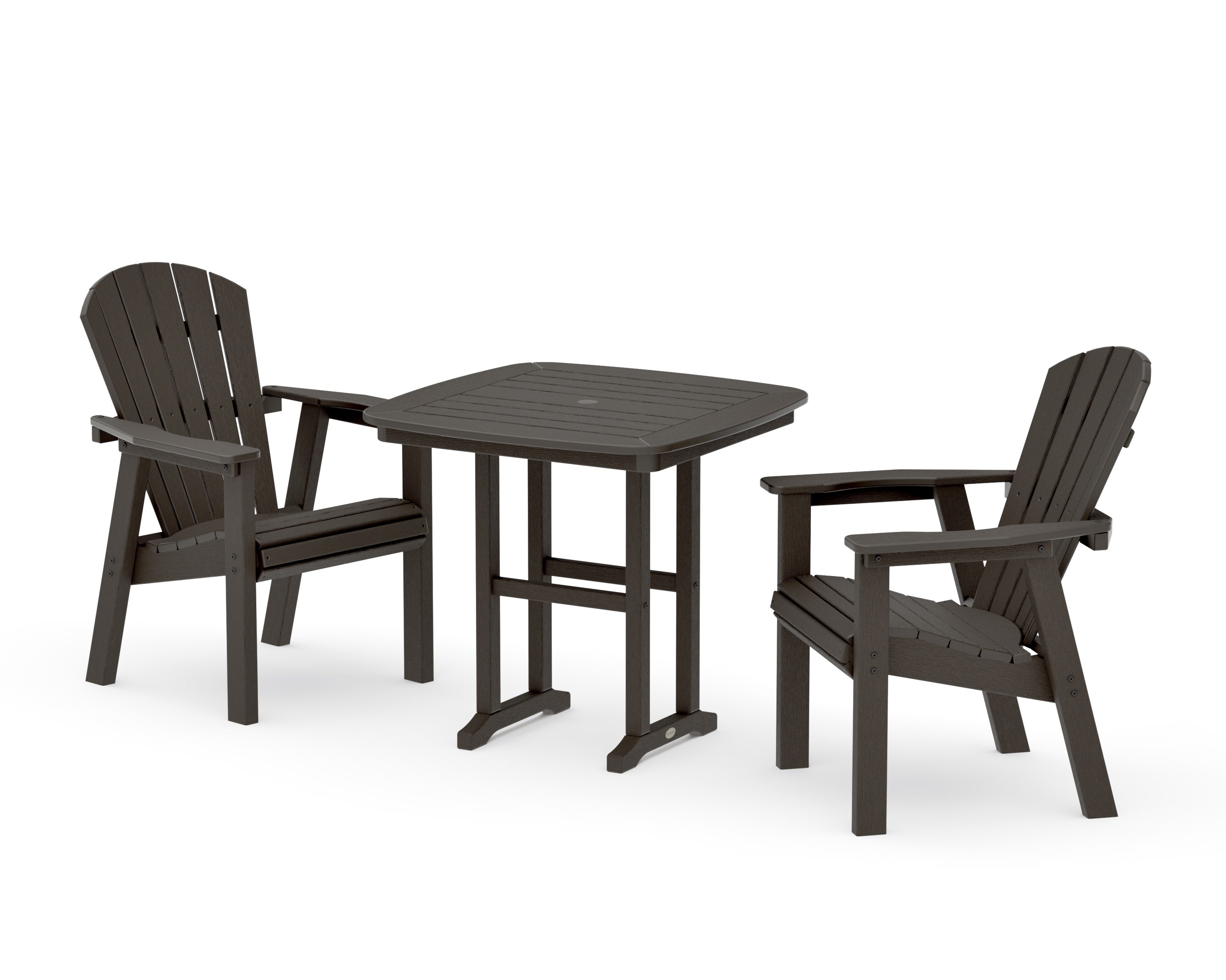 Seashell 3-Piece Dining Set in Vintage Coffee