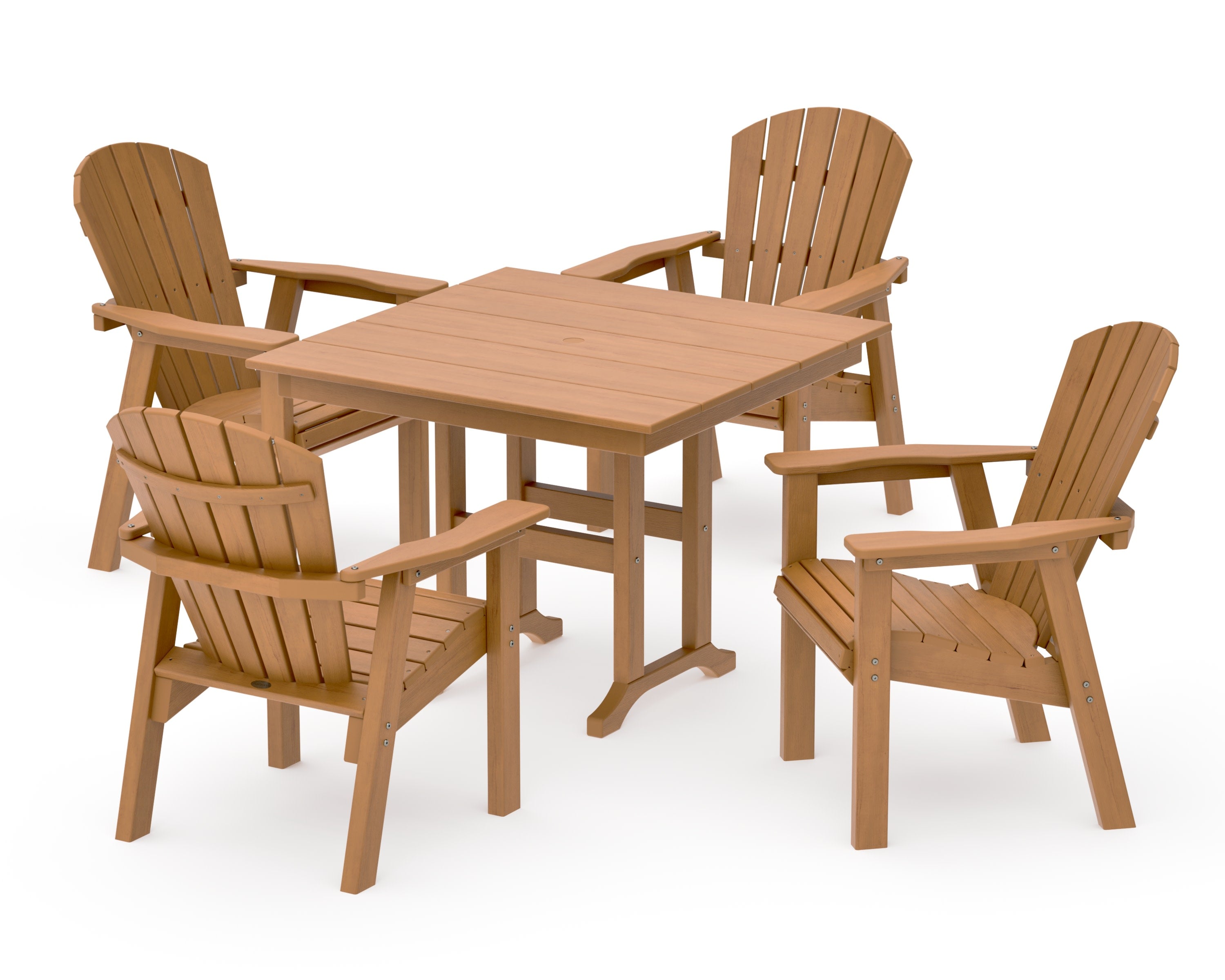 Seashell Chair 5-Piece Farmhouse Dining Set in Natural