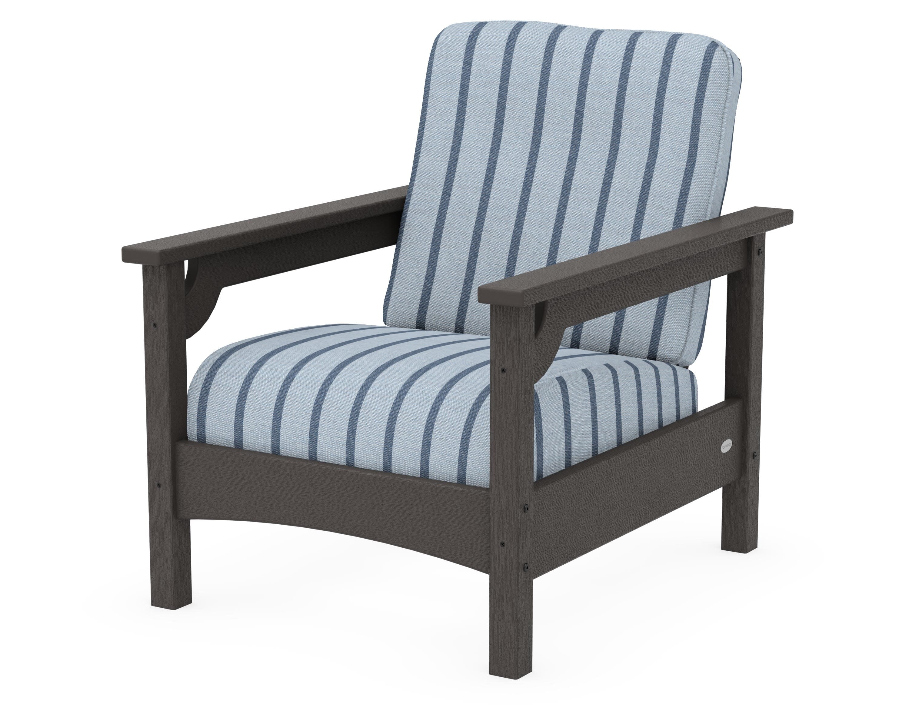 Club Chair in Vintage Coffee / Unwind Sky