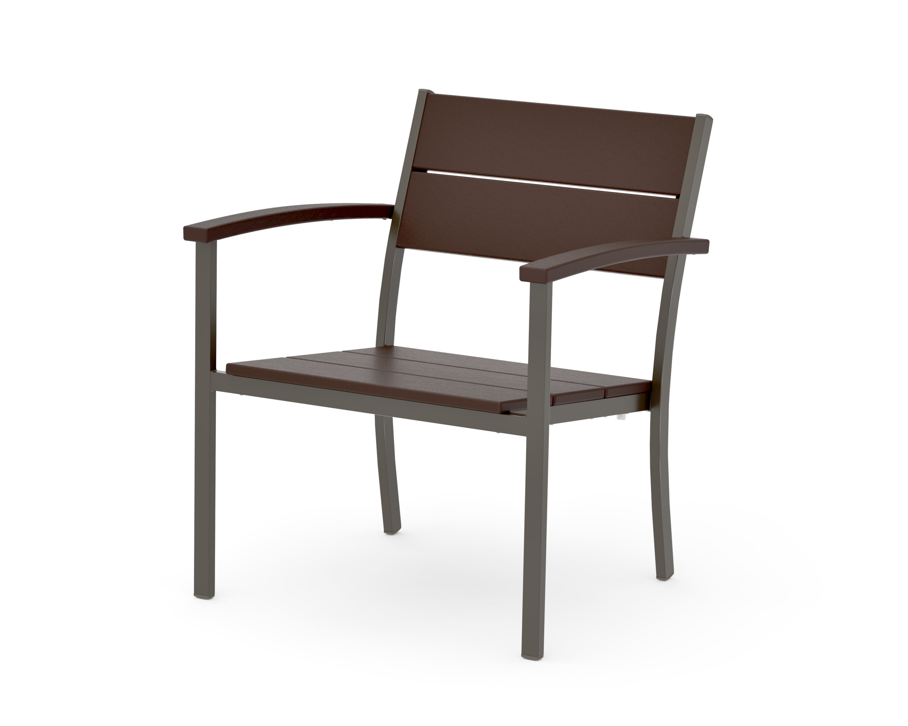 Main Street Stacking Lounge Arm Chair in Bronze / Mahogany