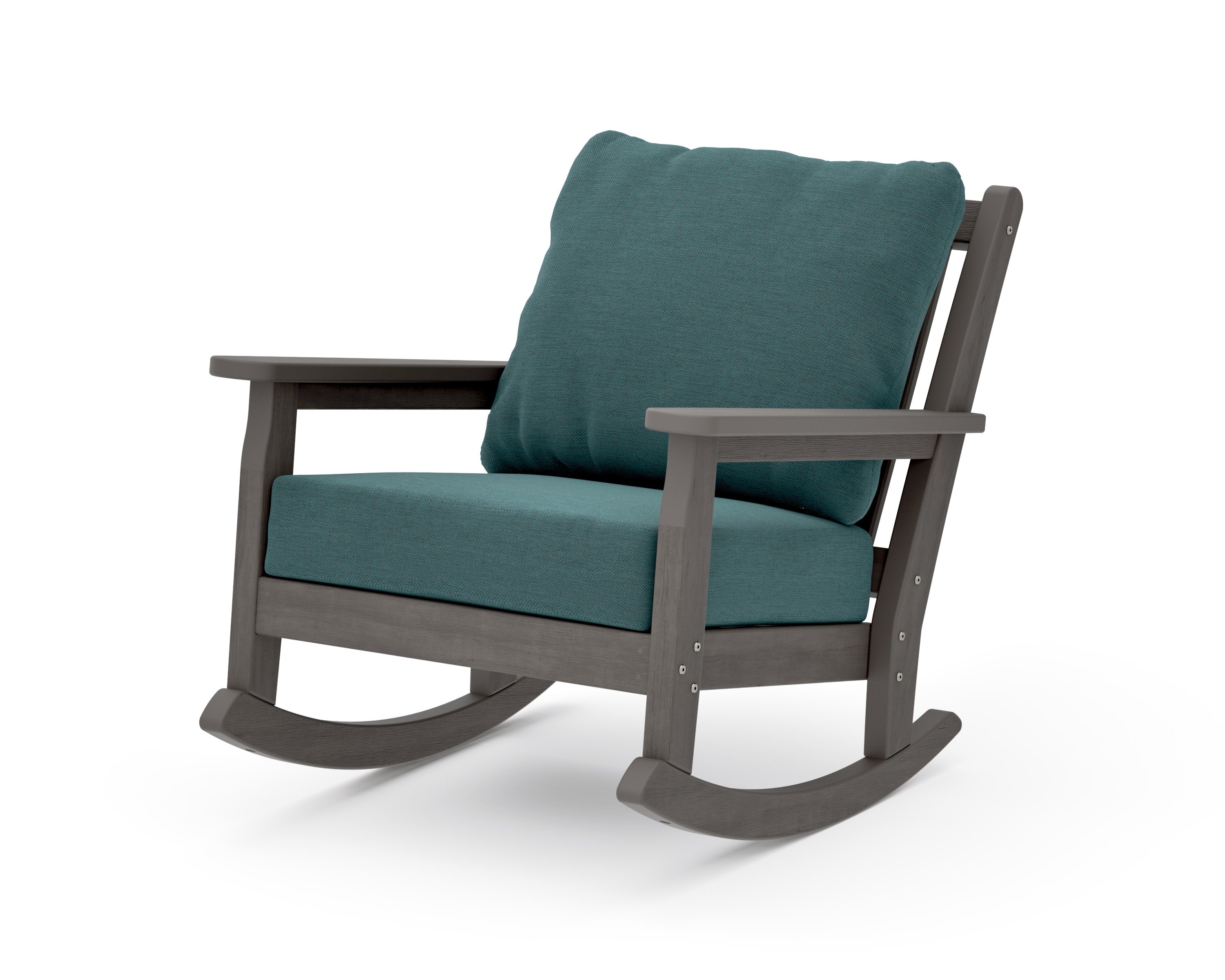 Chippendale Deep Seating Rocking Chair in Driftwood / Ocean Teal
