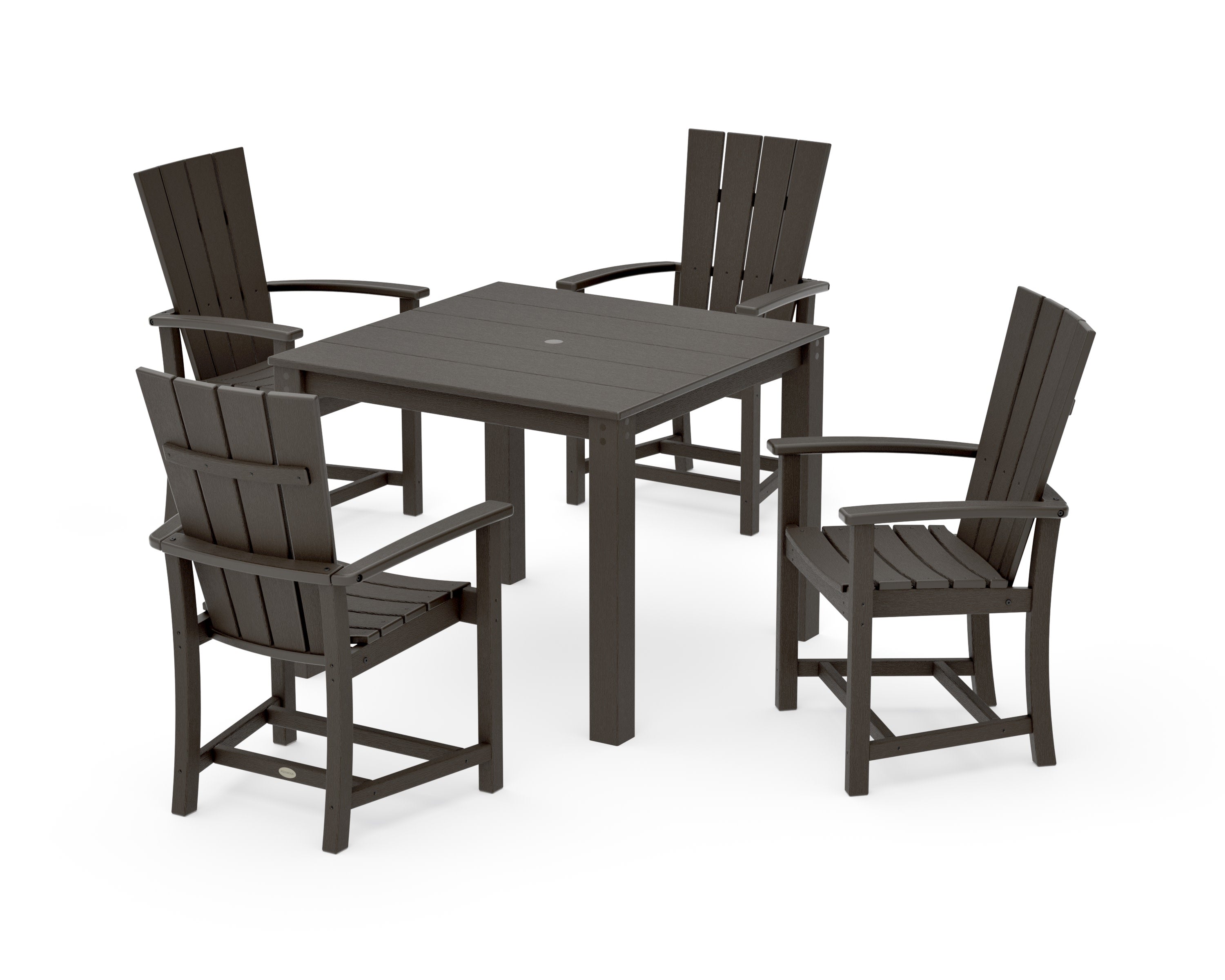 Quattro 5-Piece Parsons Dining Set in Vintage Coffee
