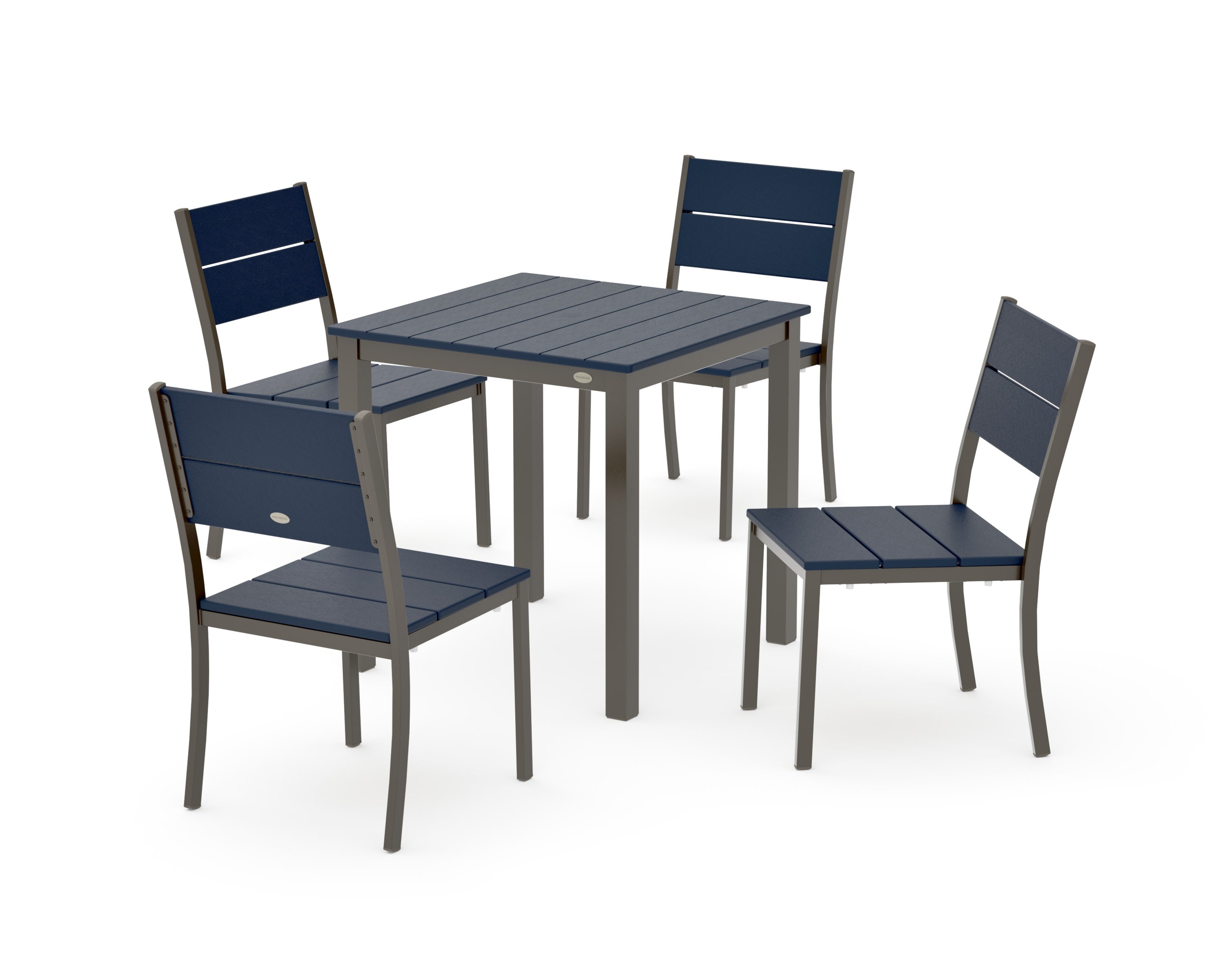 Main Street 5-Piece Square Dining Set- Small in Bronze / Navy
