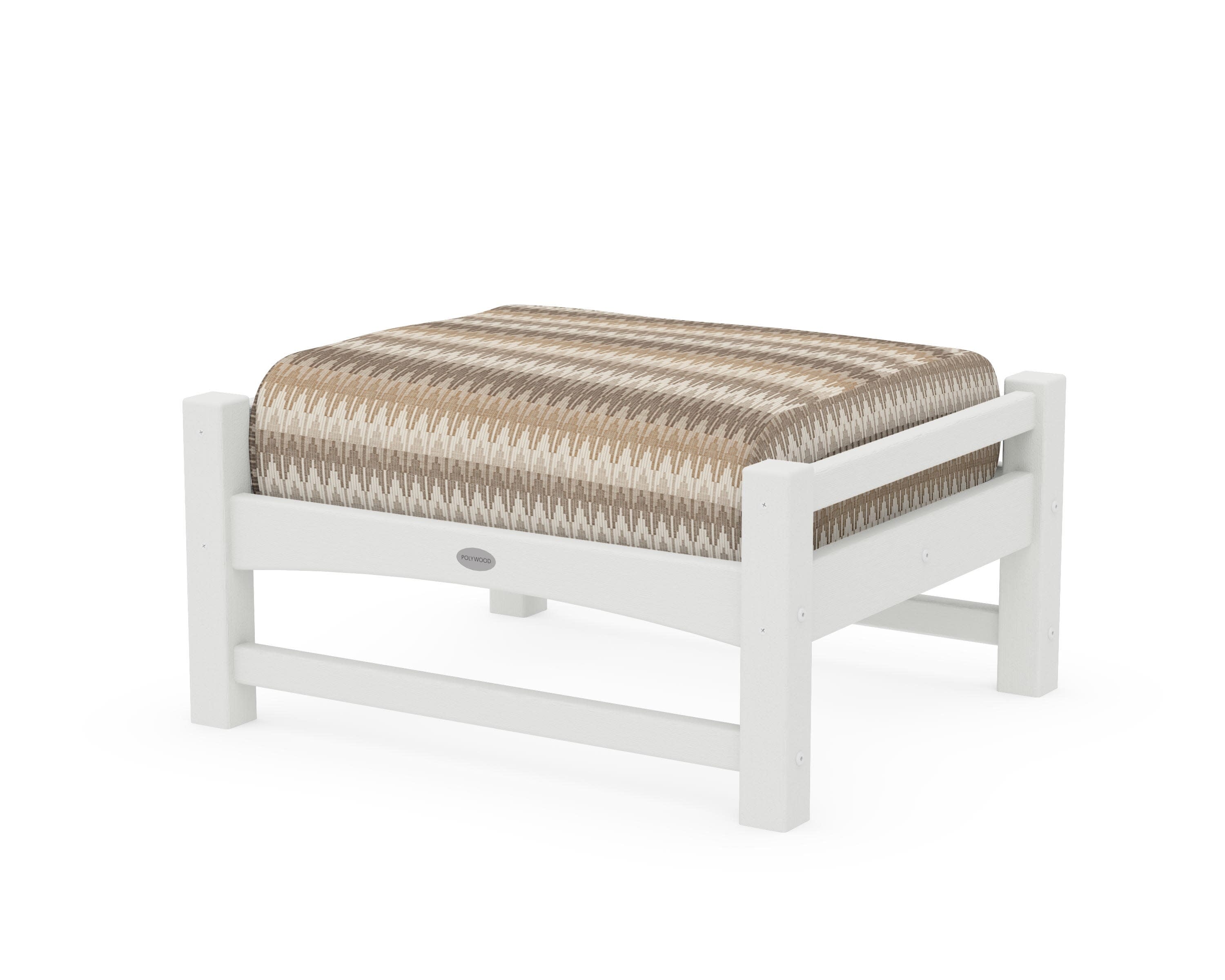 Club Ottoman in Vintage White / Valley Dune