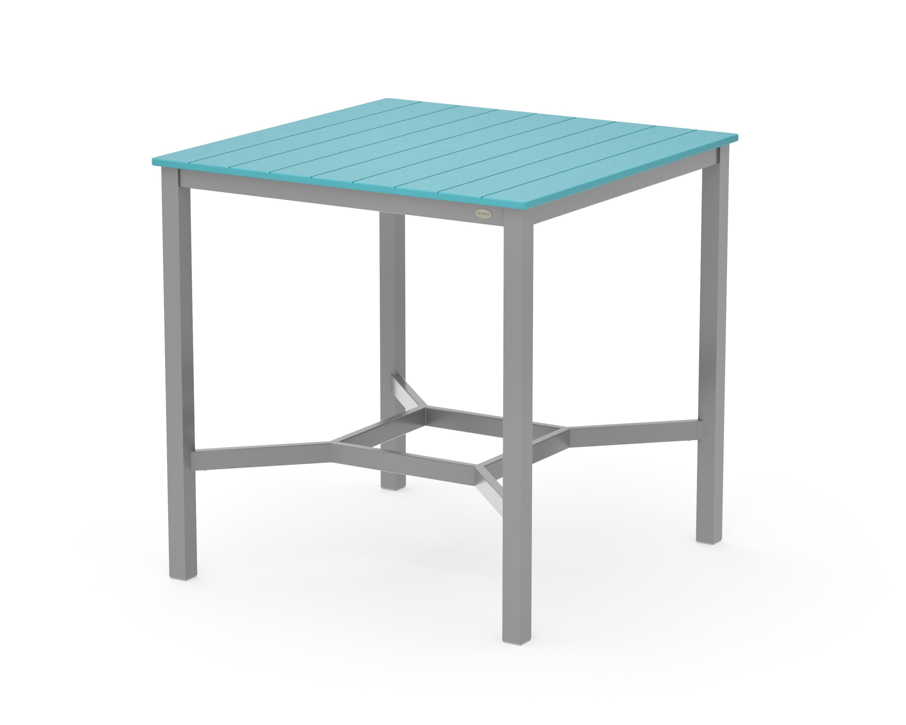 Main Street 42 x 42 Bar Table in Silver / Aruba