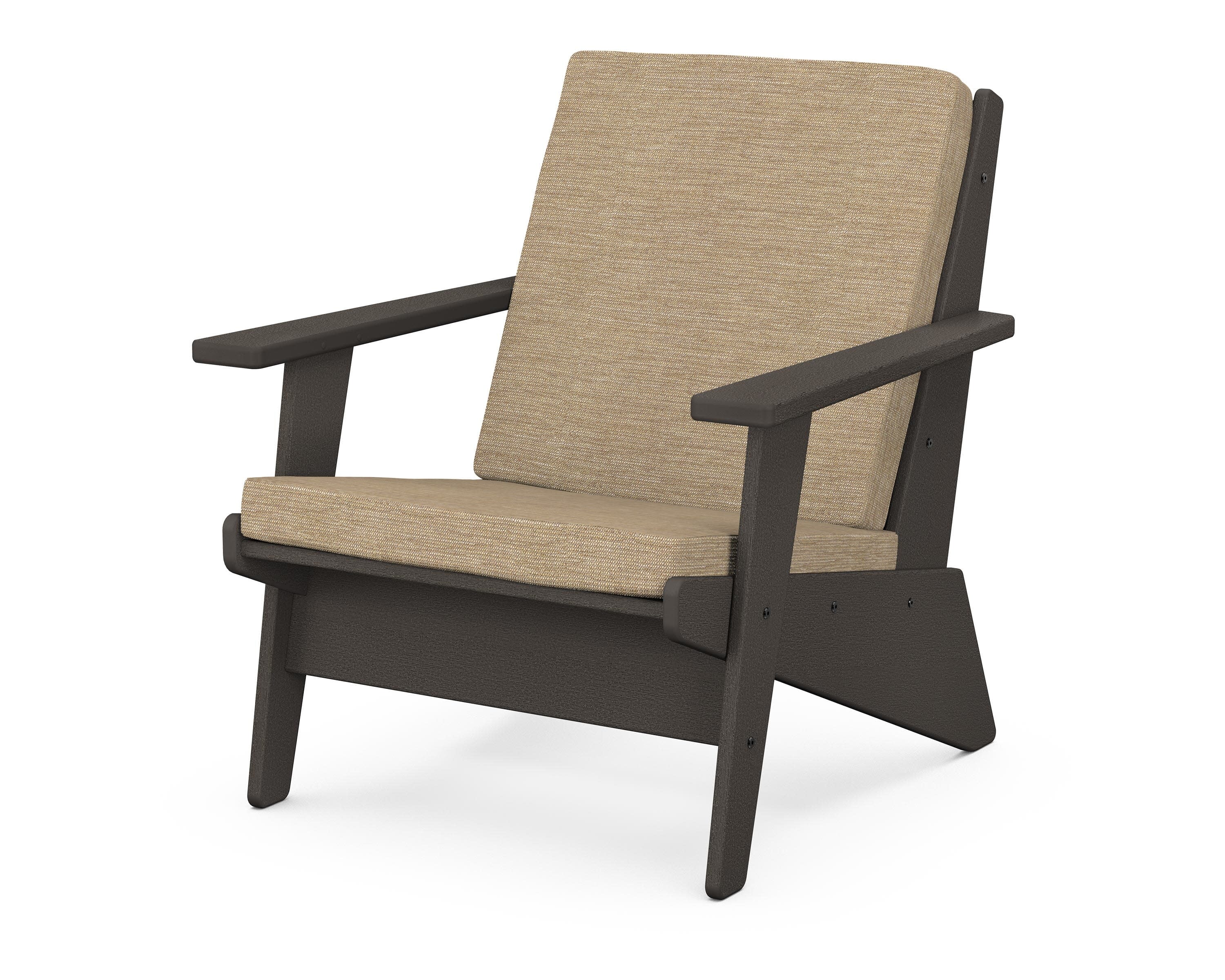 Riviera Modern Lounge Chair in Vintage Coffee / Charmer Desert
