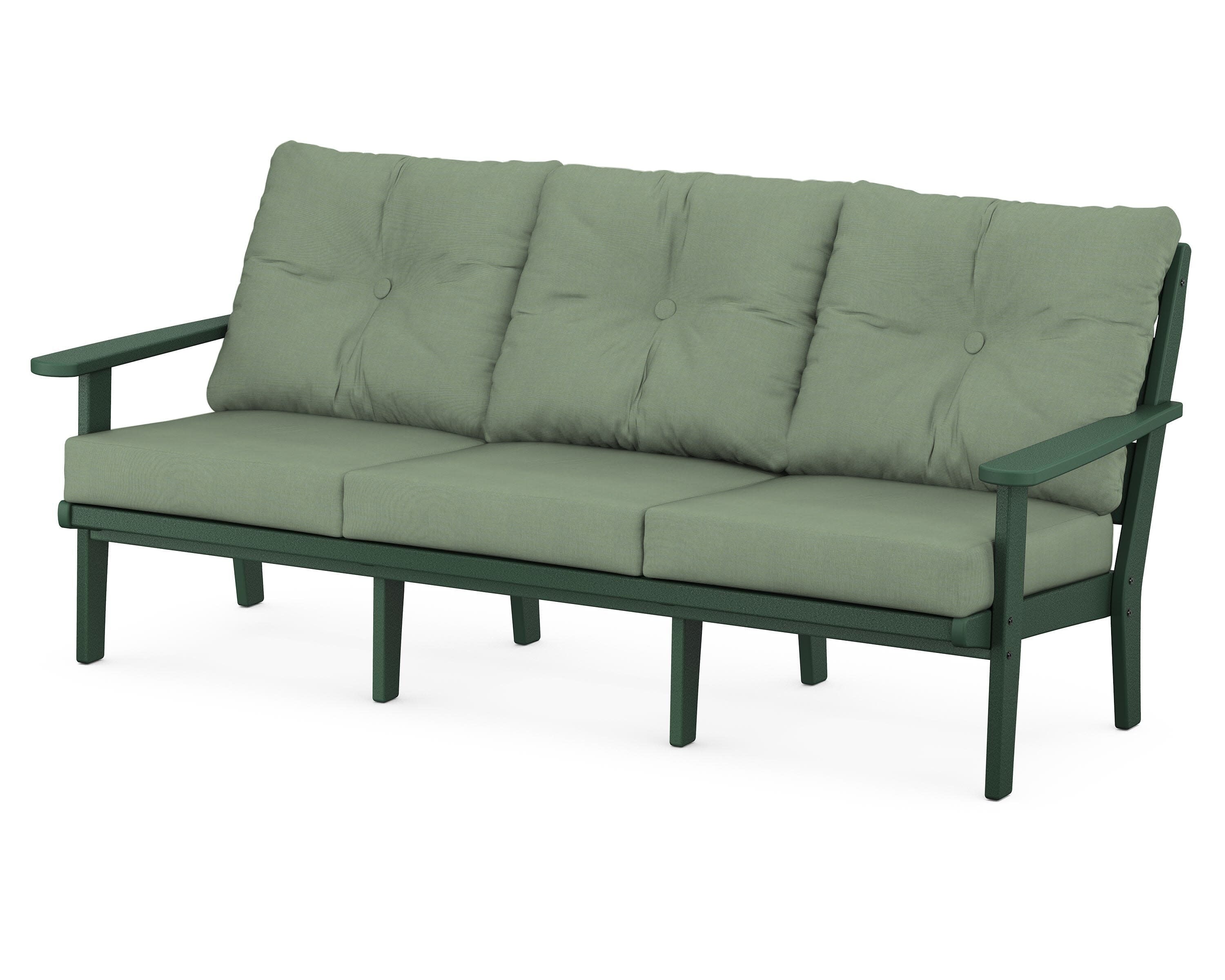 Lakeside Deep Seating Sofa in Green / Exhale Rainwashed