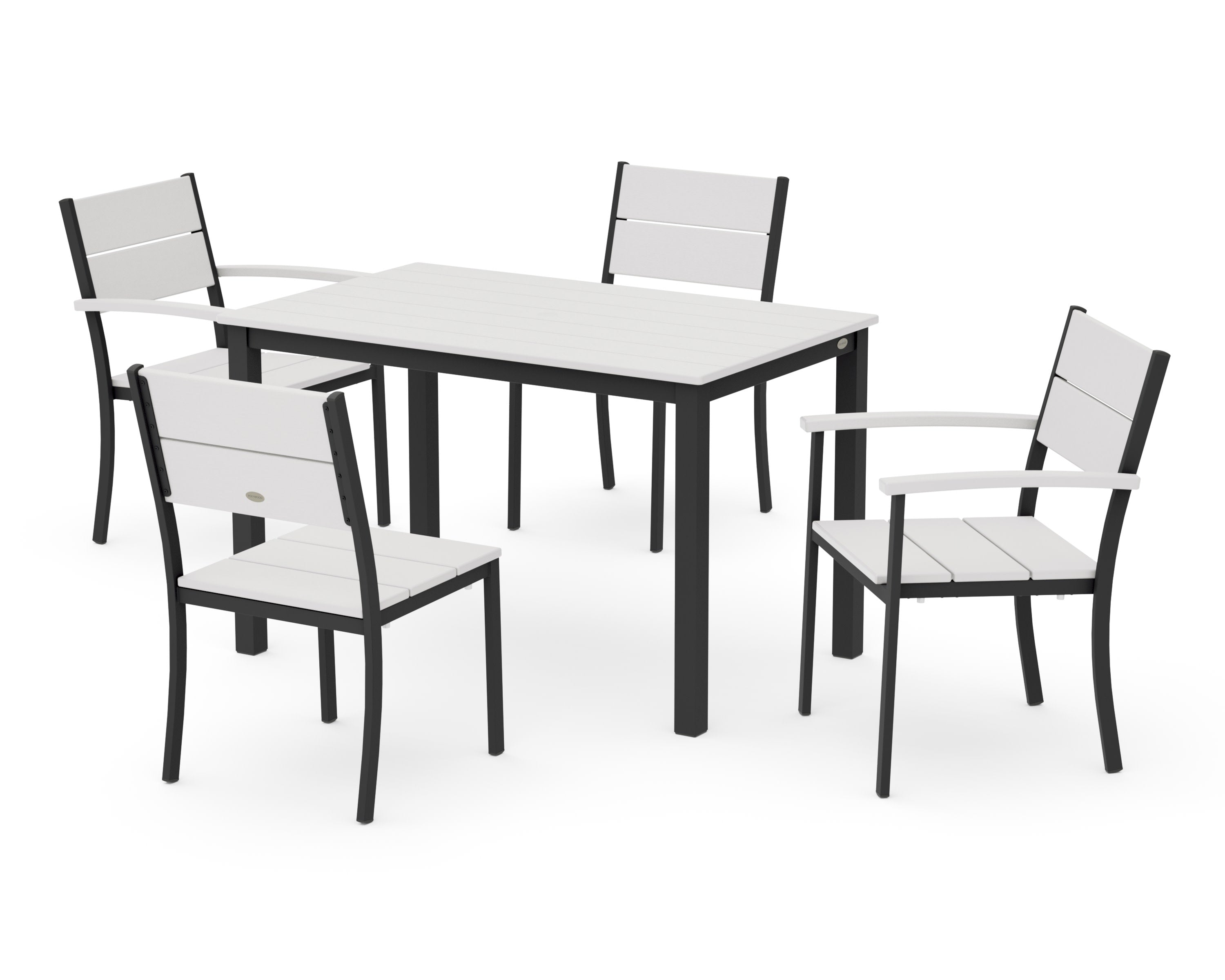 Main Street 5-Piece Dining Set in Black / Vintage White