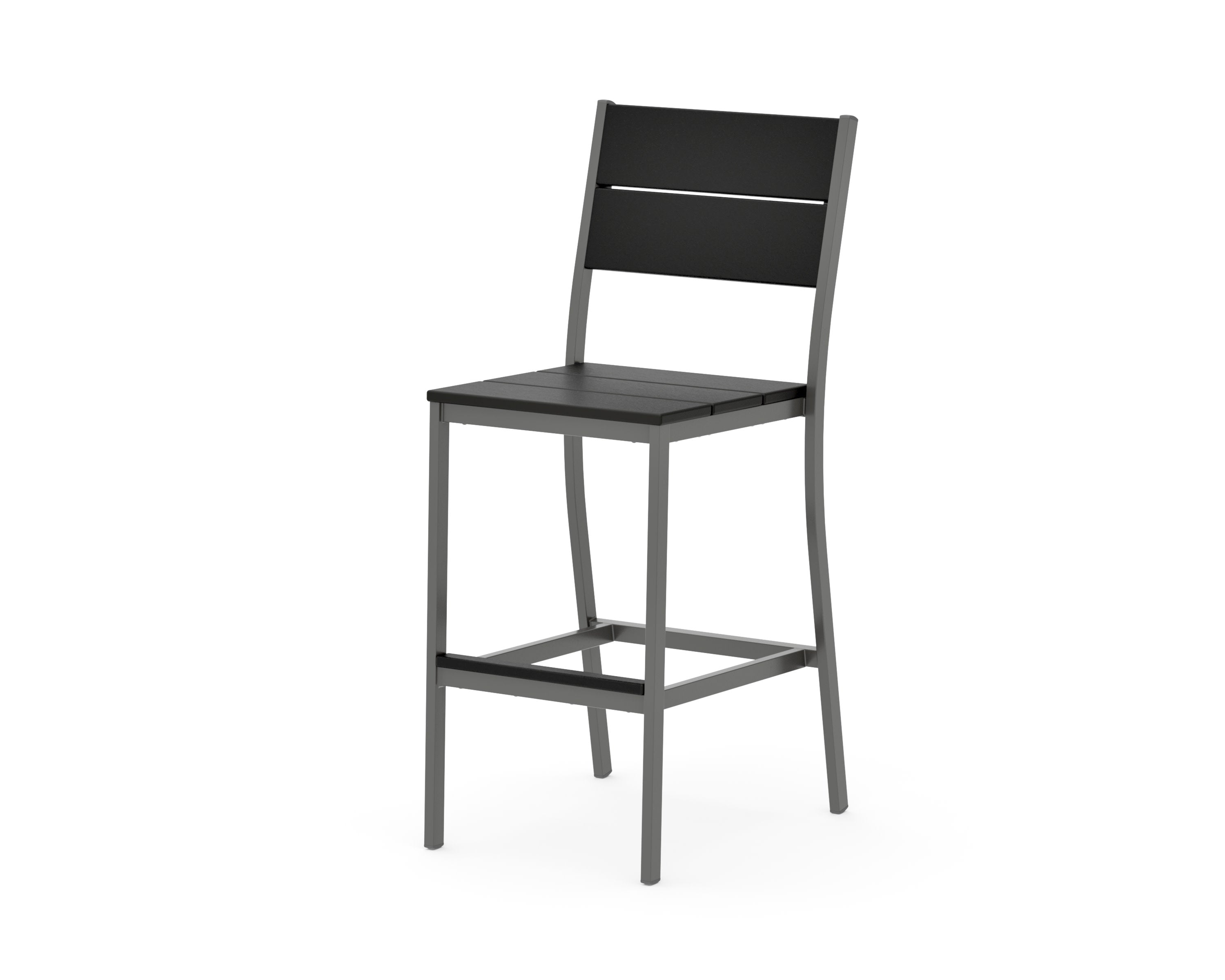 Main Street Bar Side Chair in Charcoal / Black