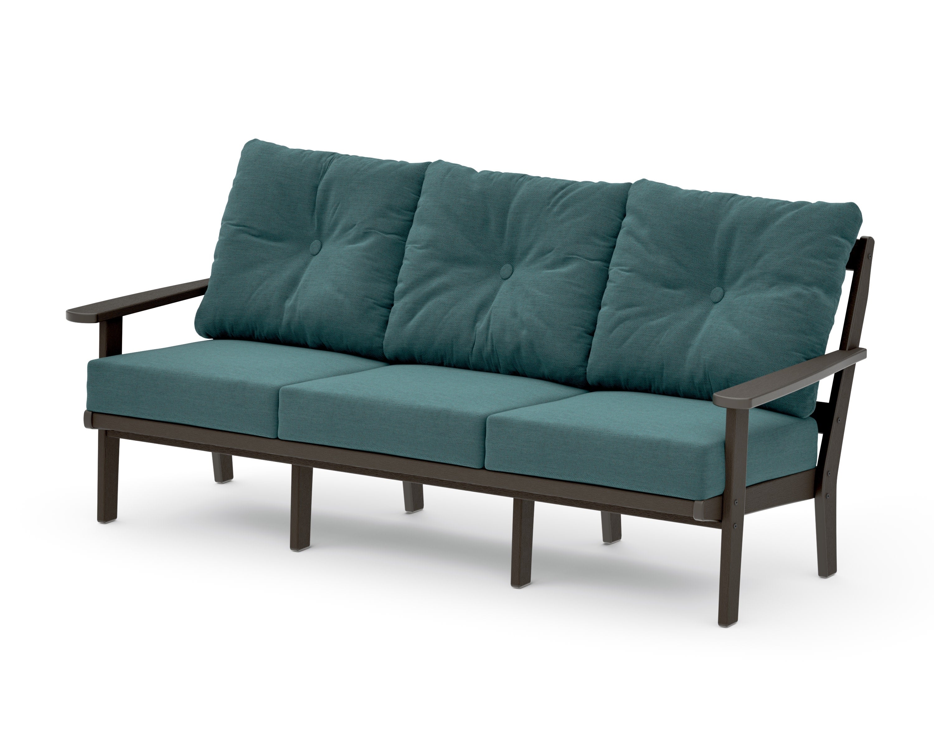 Mission Deep Seating Sofa in Vintage Coffee / Ocean Teal