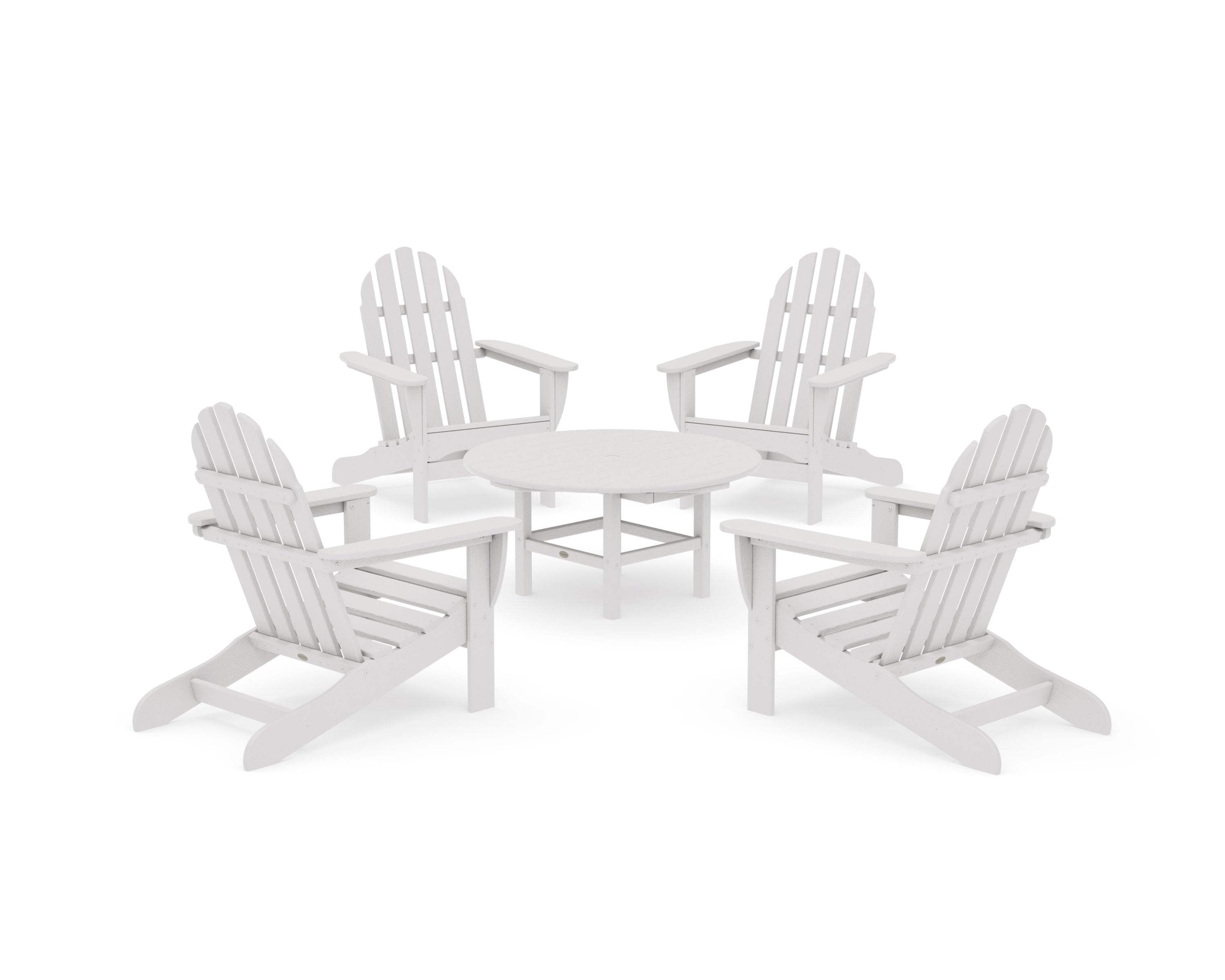 Classic Adirondack 5-Piece Conversation Set in Vintage White