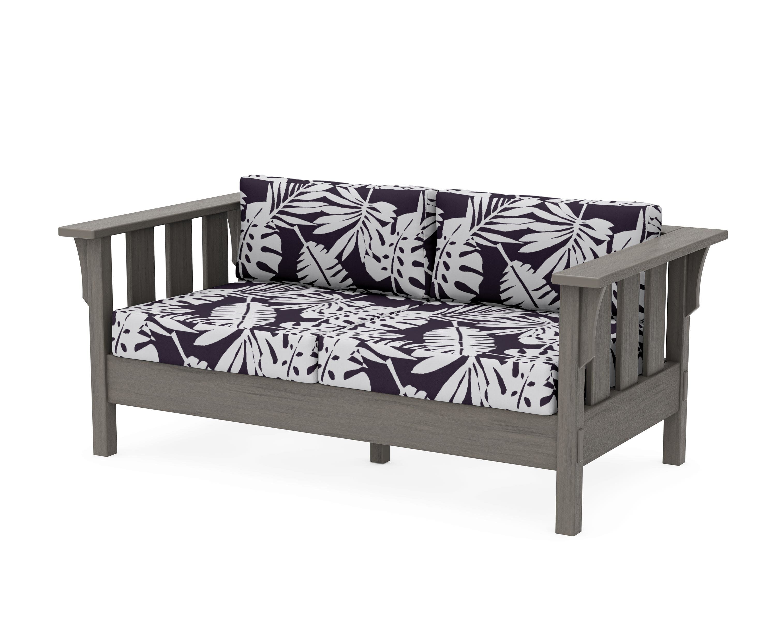 Acadia Deep Seating Loveseat in Driftwood / Leaf Navy