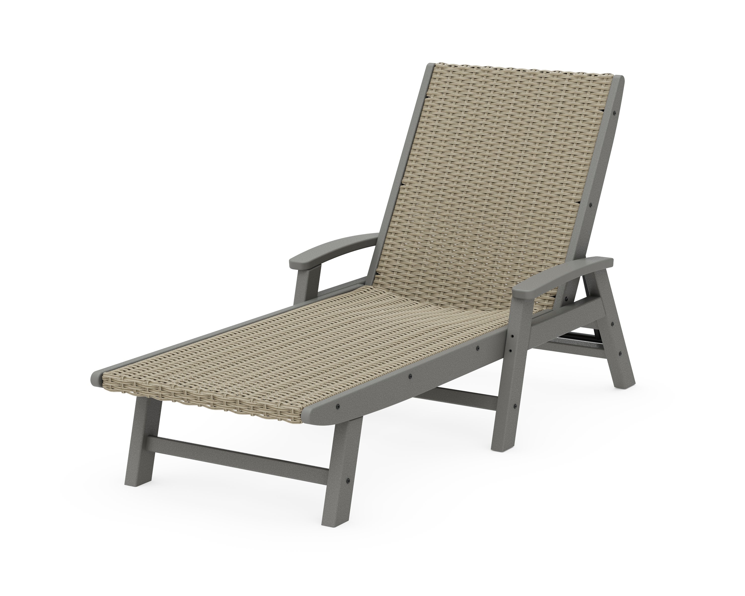 Coastal Woven Chaise with Arms