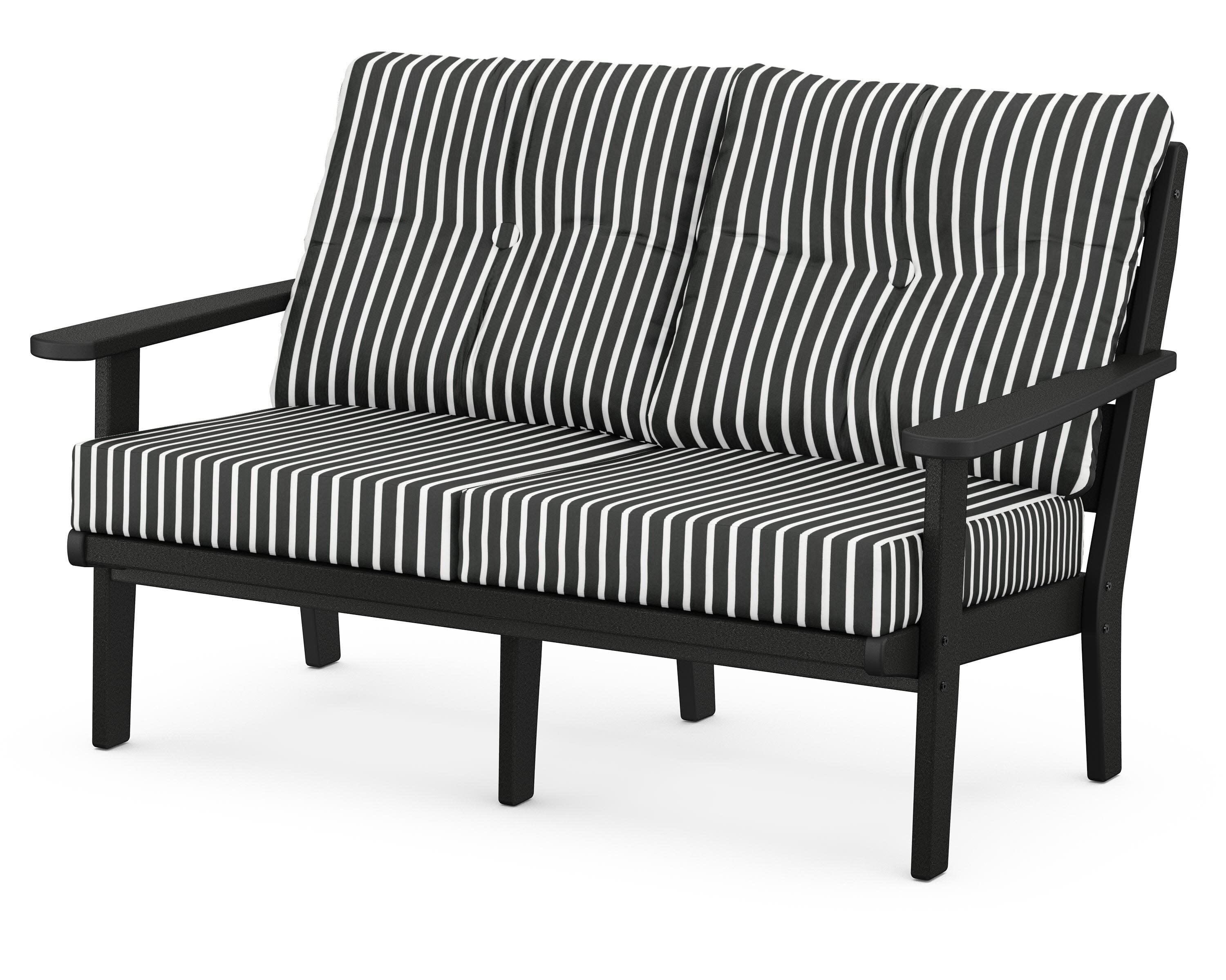 Lakeside Deep Seating Loveseat in Black / Shore Classic
