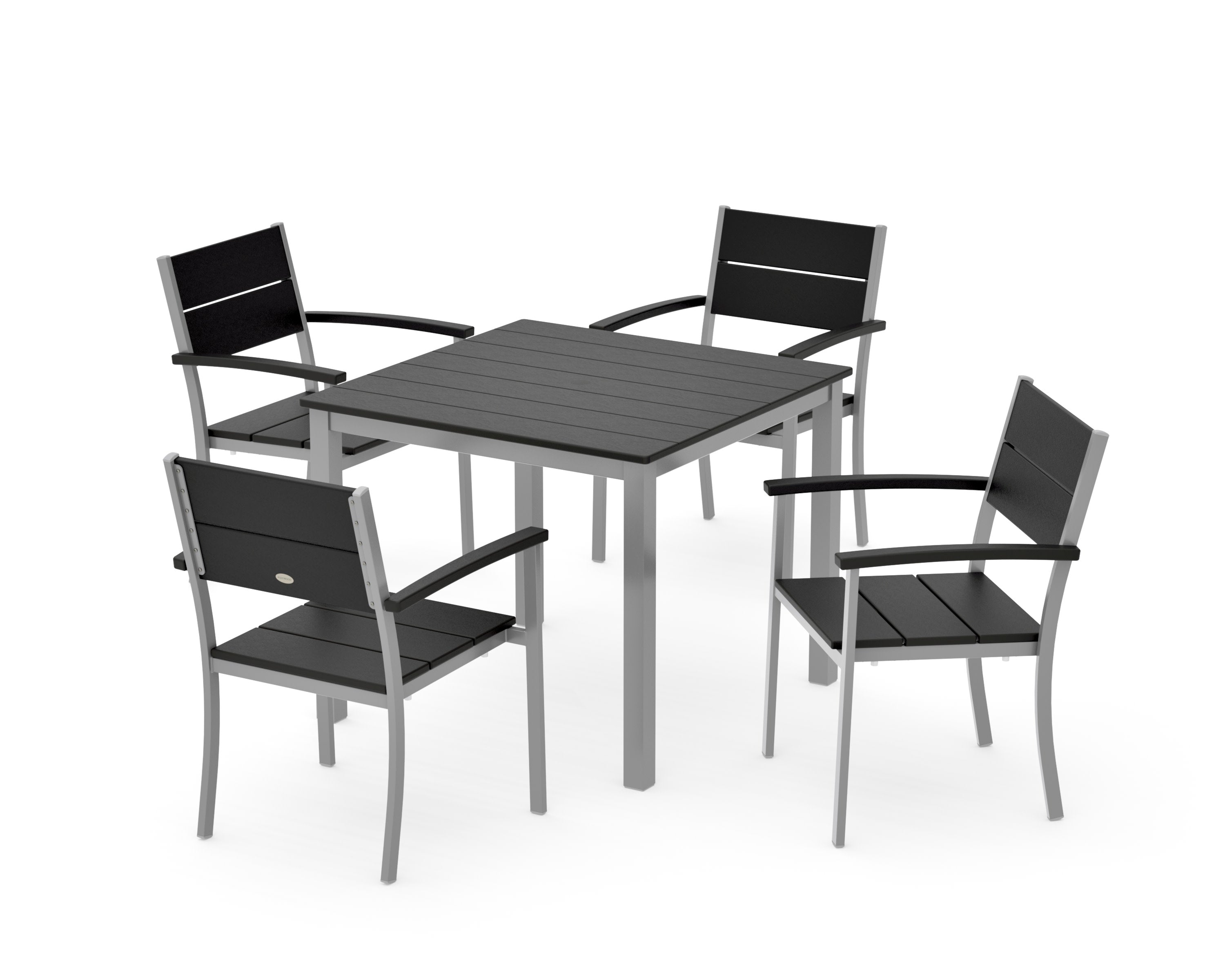 Main Street 5-Piece Dining Set in Silver / Black