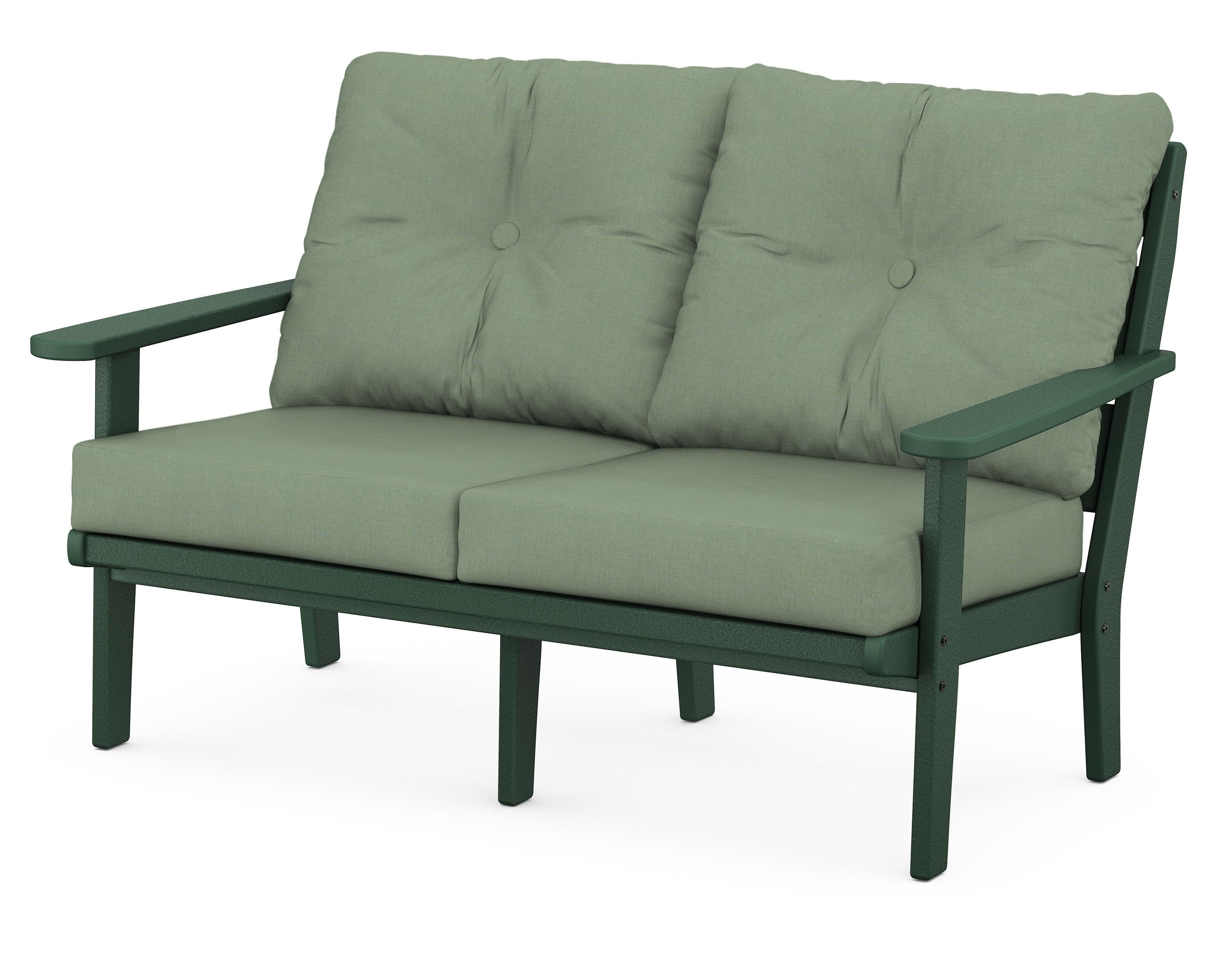 Lakeside Deep Seating Loveseat in Green / Exhale Rainwashed