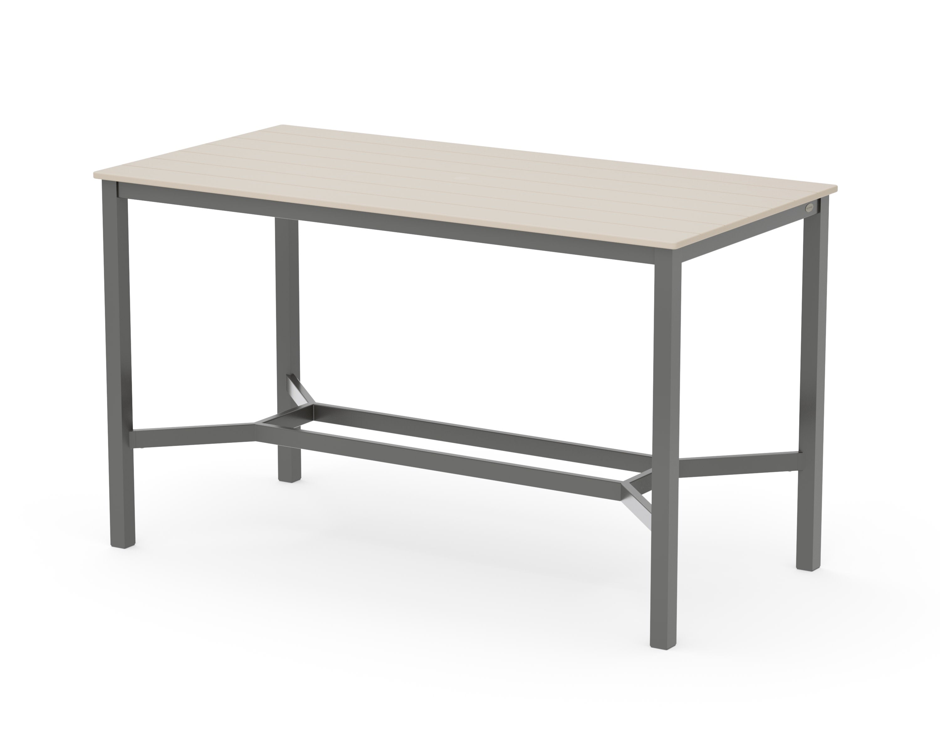 Main Street 36 x 72 Bar Table in Charcoal / Sand