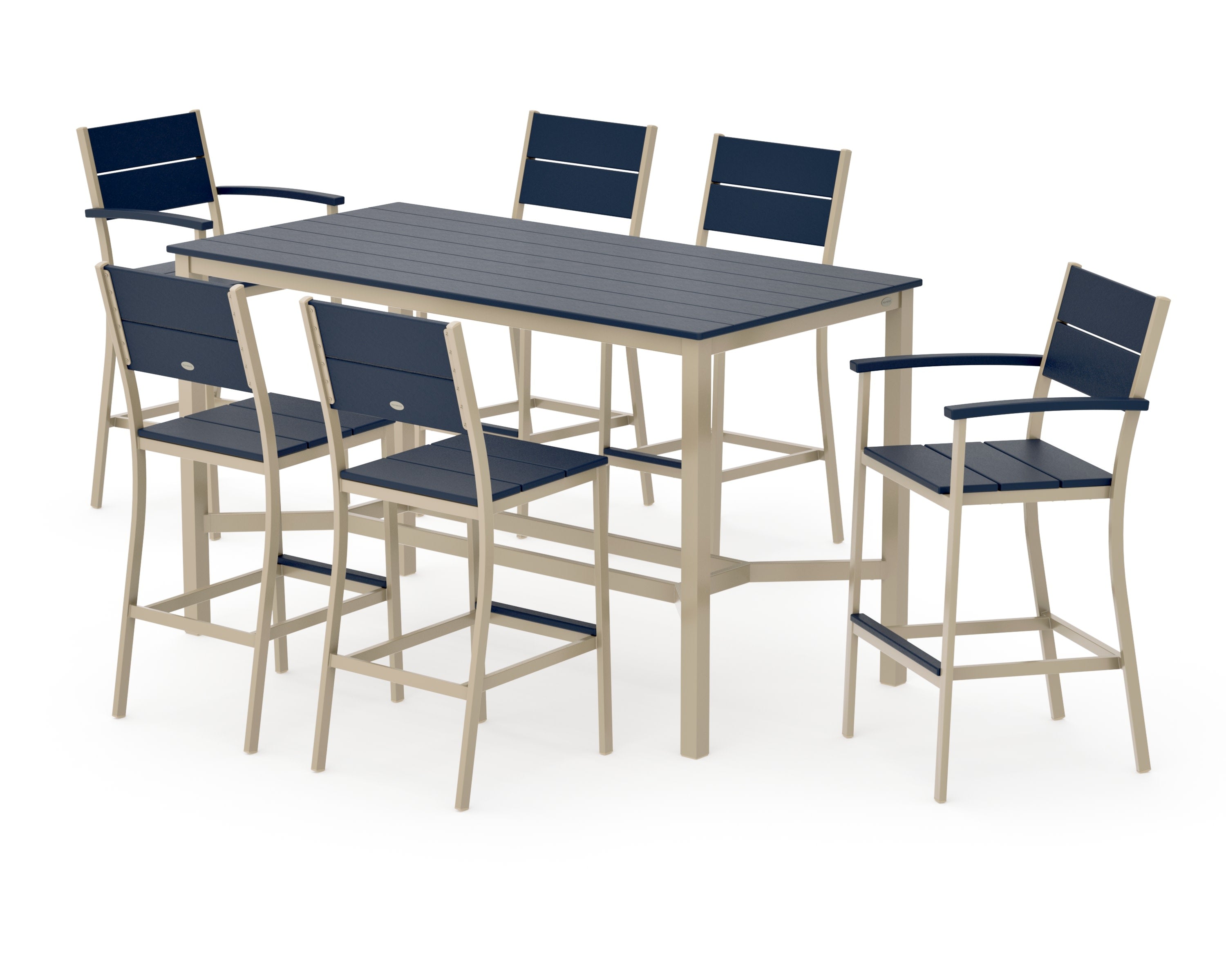 Main Street 7-Piece Bar Set in Sand / Navy
