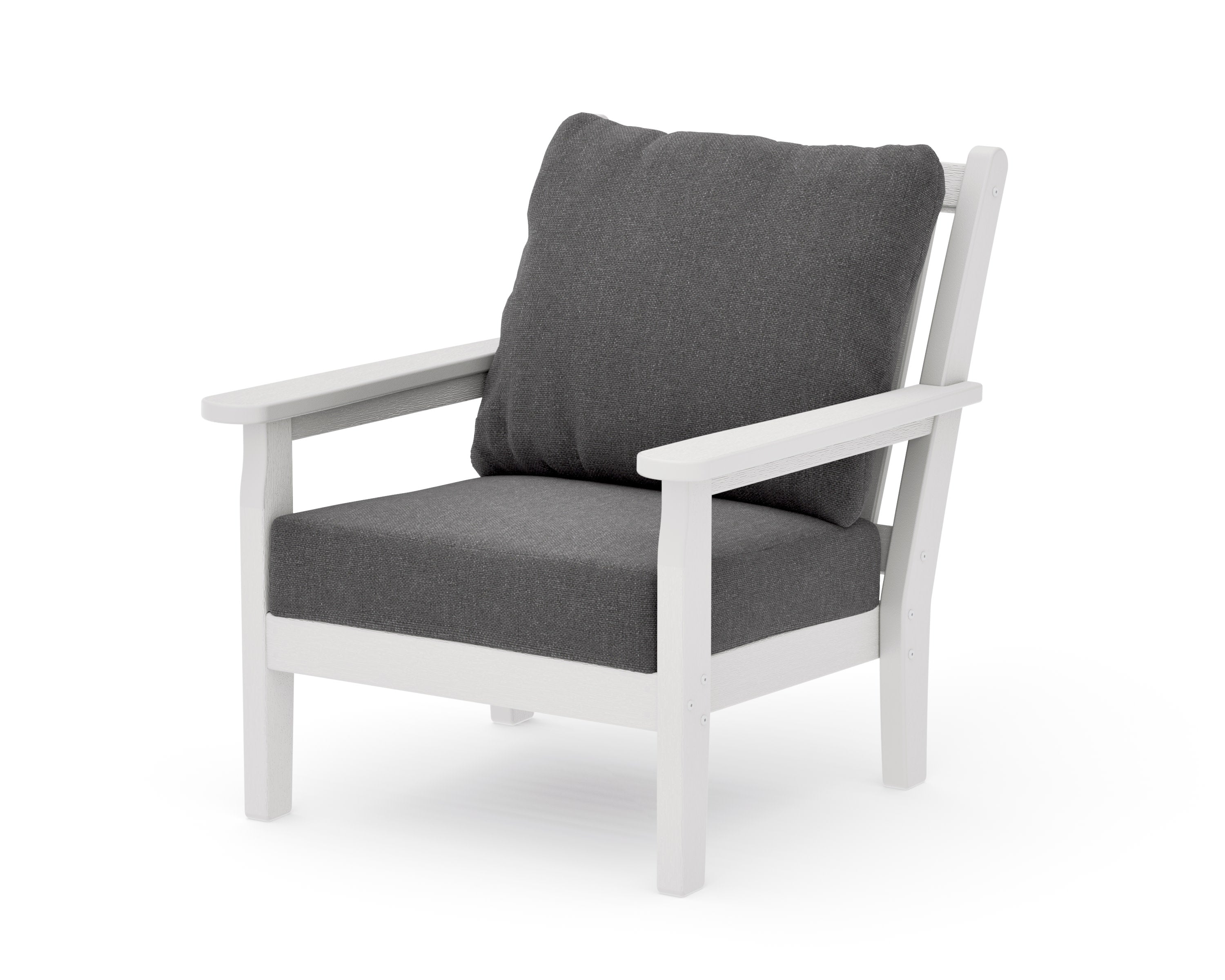 Chippendale Deep Seating Chair in Vintage White / Ash Charcoal