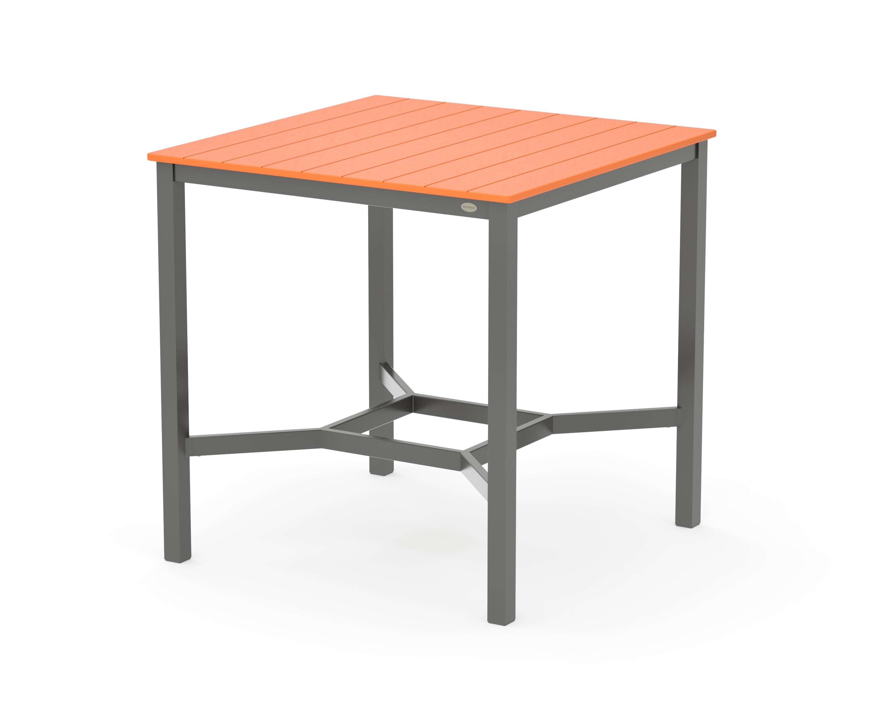 Main Street 42 x 42 Bar Table in Charcoal / Tangerine