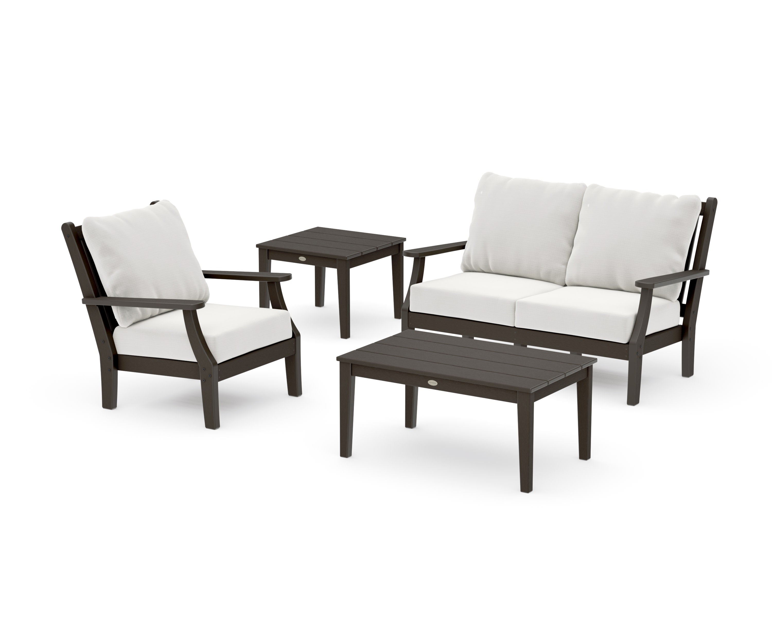 Wovendale 4-Piece Deep Seating Set in Vintage Coffee / Natural Linen