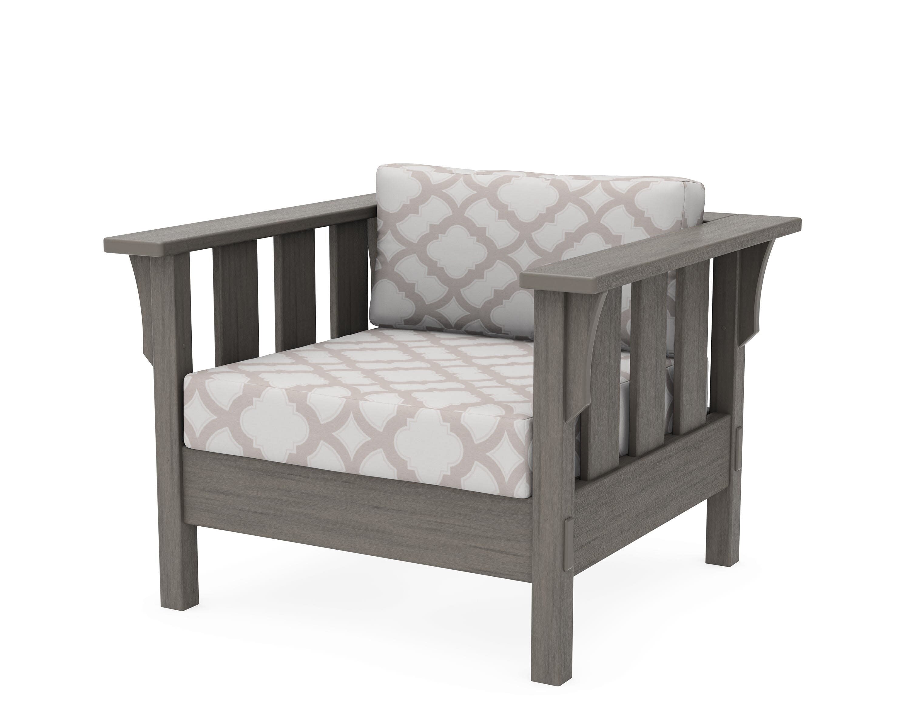 Acadia Deep Seating Chair in Driftwood / Trellis Dune Burlap