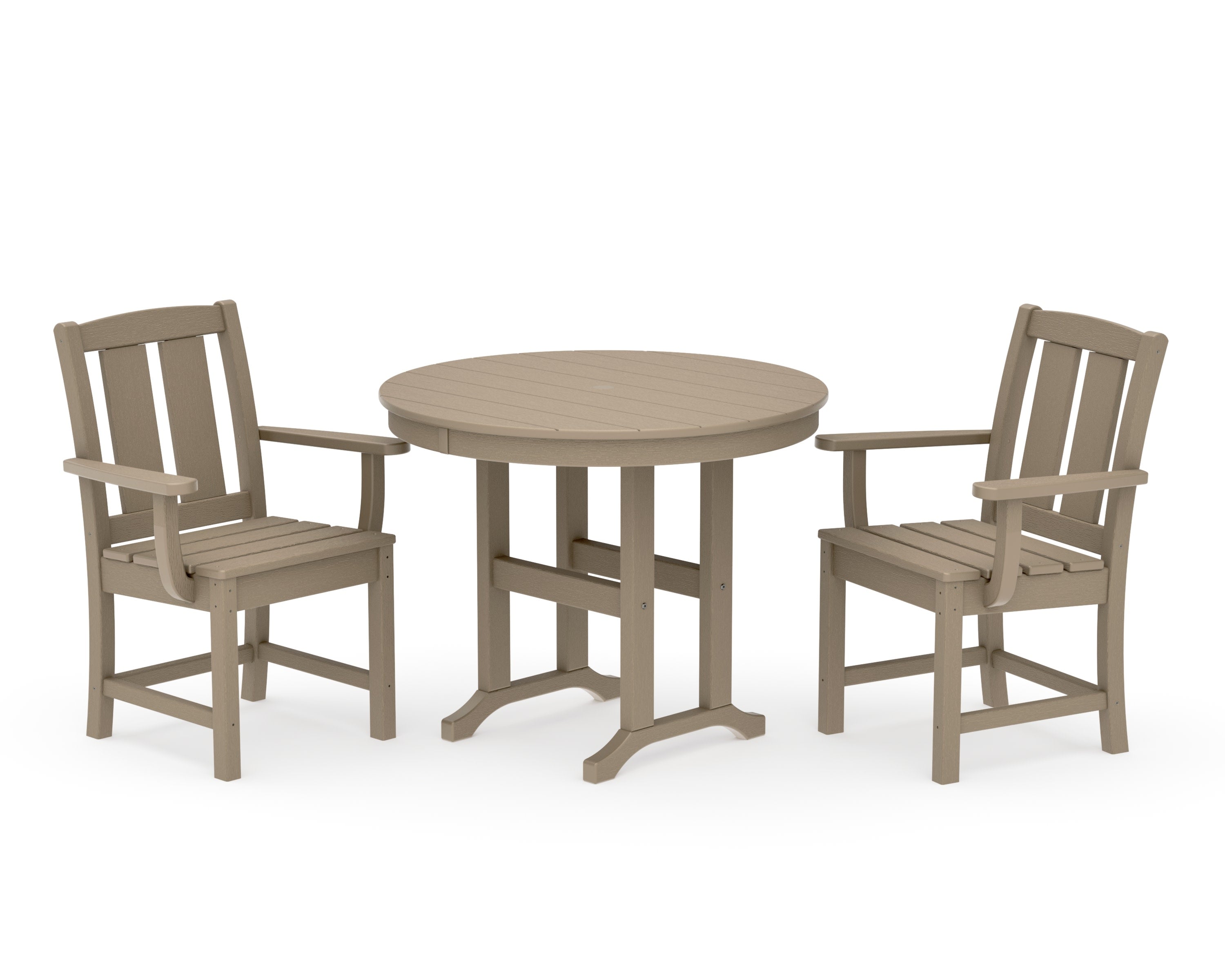Mission 3-Piece Farmhouse Dining Set in Vintage Sahara