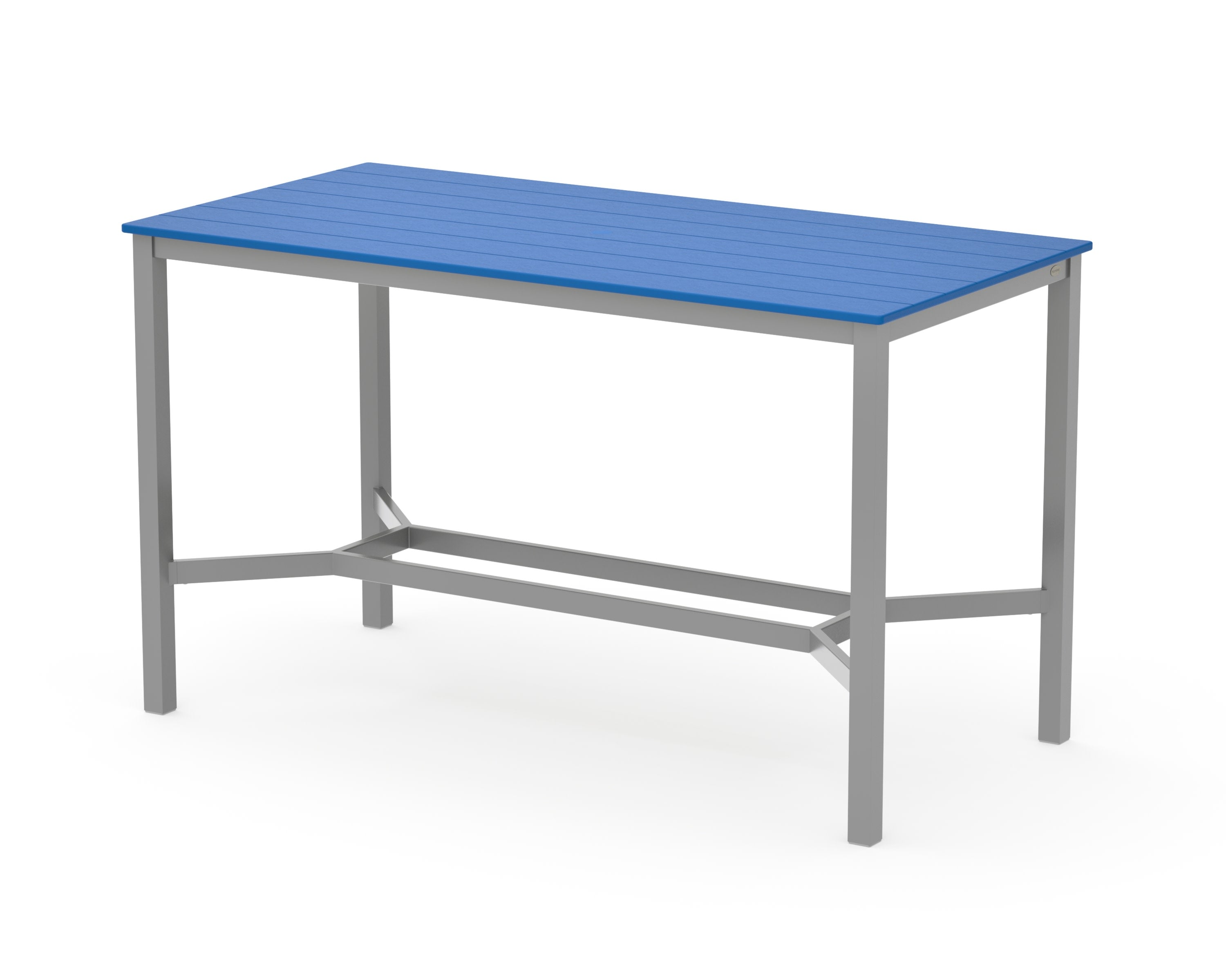 Main Street 36 x 72 Bar Table in Silver / Pacific Blue