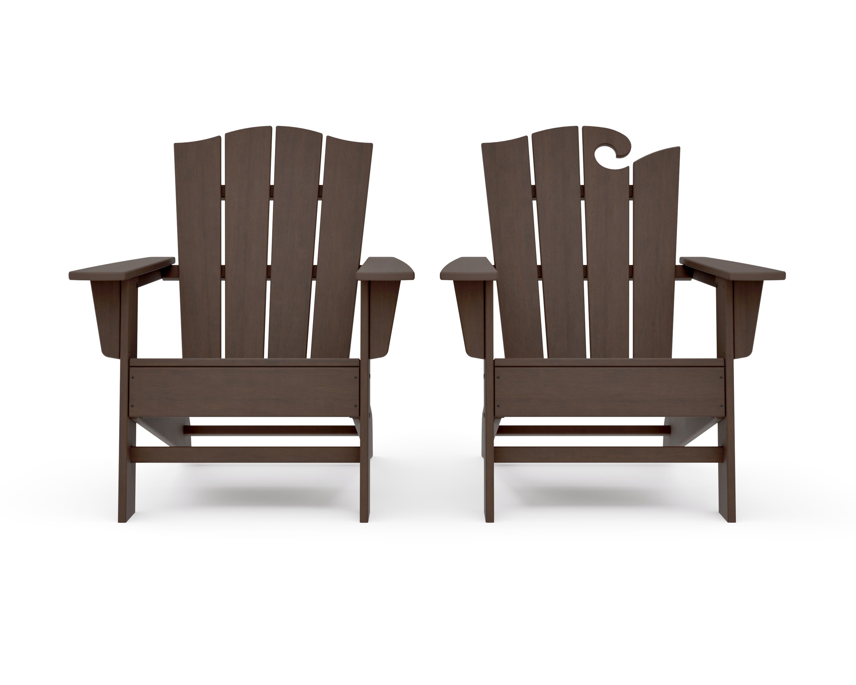 Wave 2-Piece Adirondack Chair Set with The Crest Chair in Kona