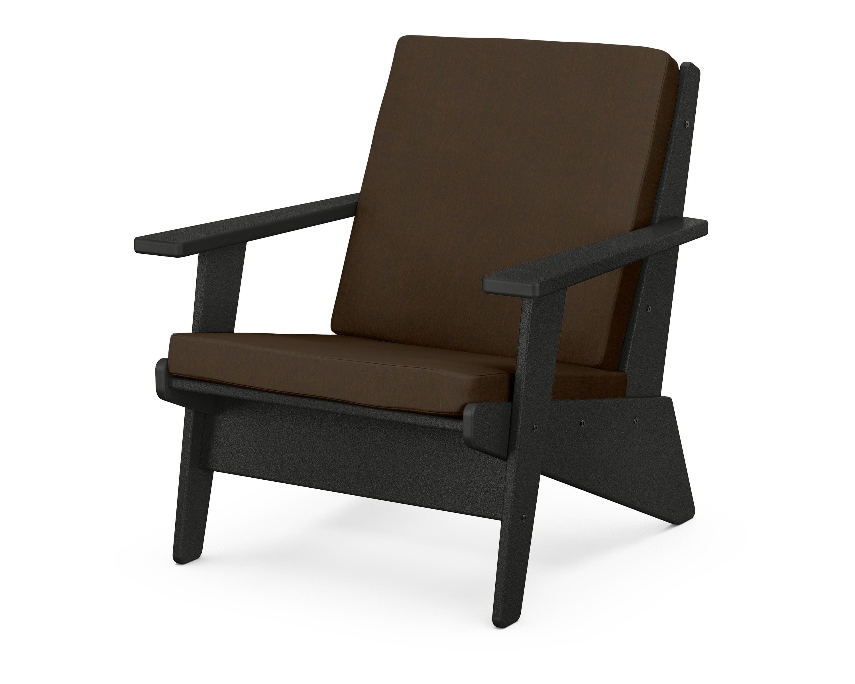 Riviera Modern Lounge Chair in Black / Canvas Java