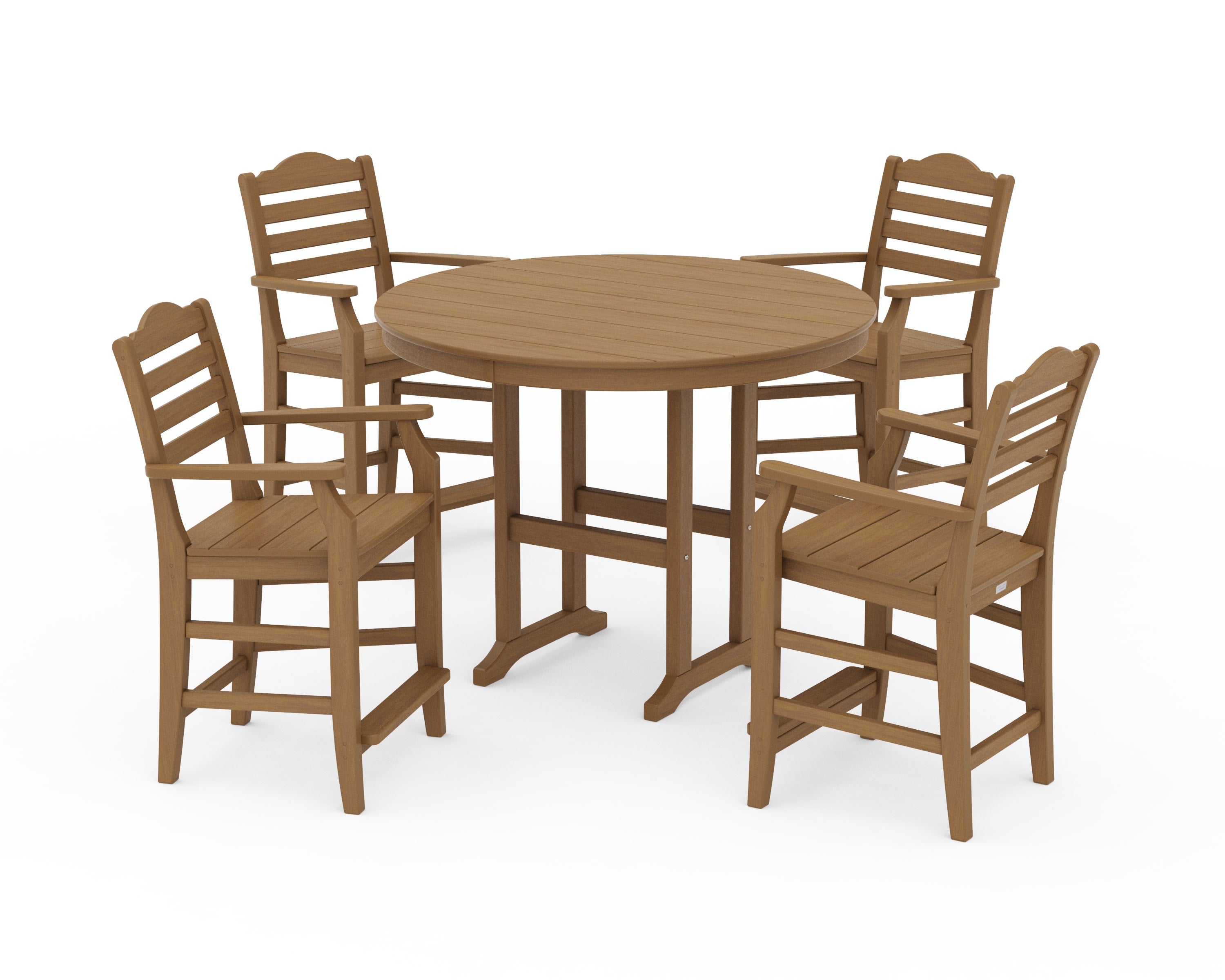 Savannah 5-Piece Round Farmhouse Counter Set in Natural