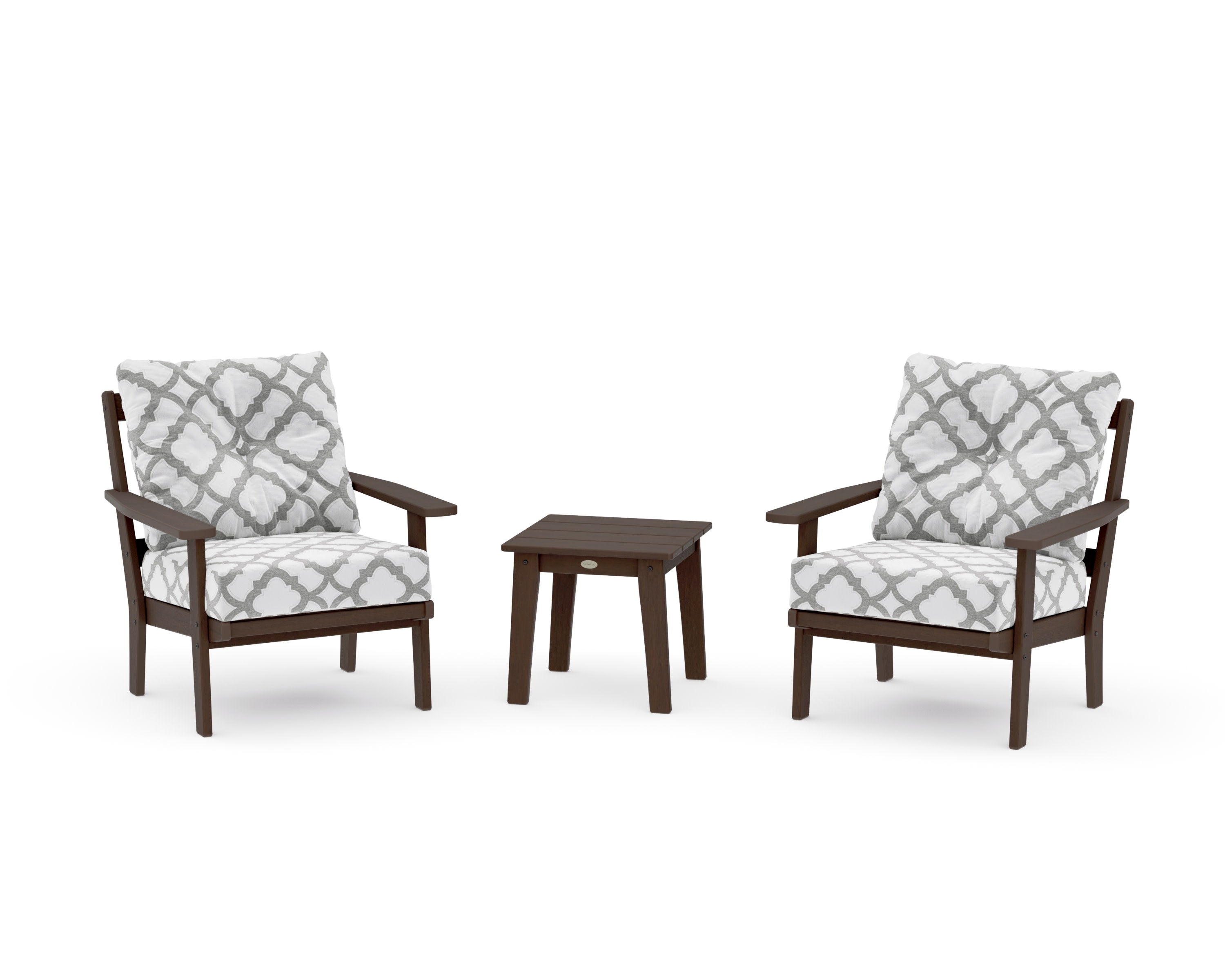 Prairie 3-Piece Deep Seating Set in Kona / Trellis Grey Mist