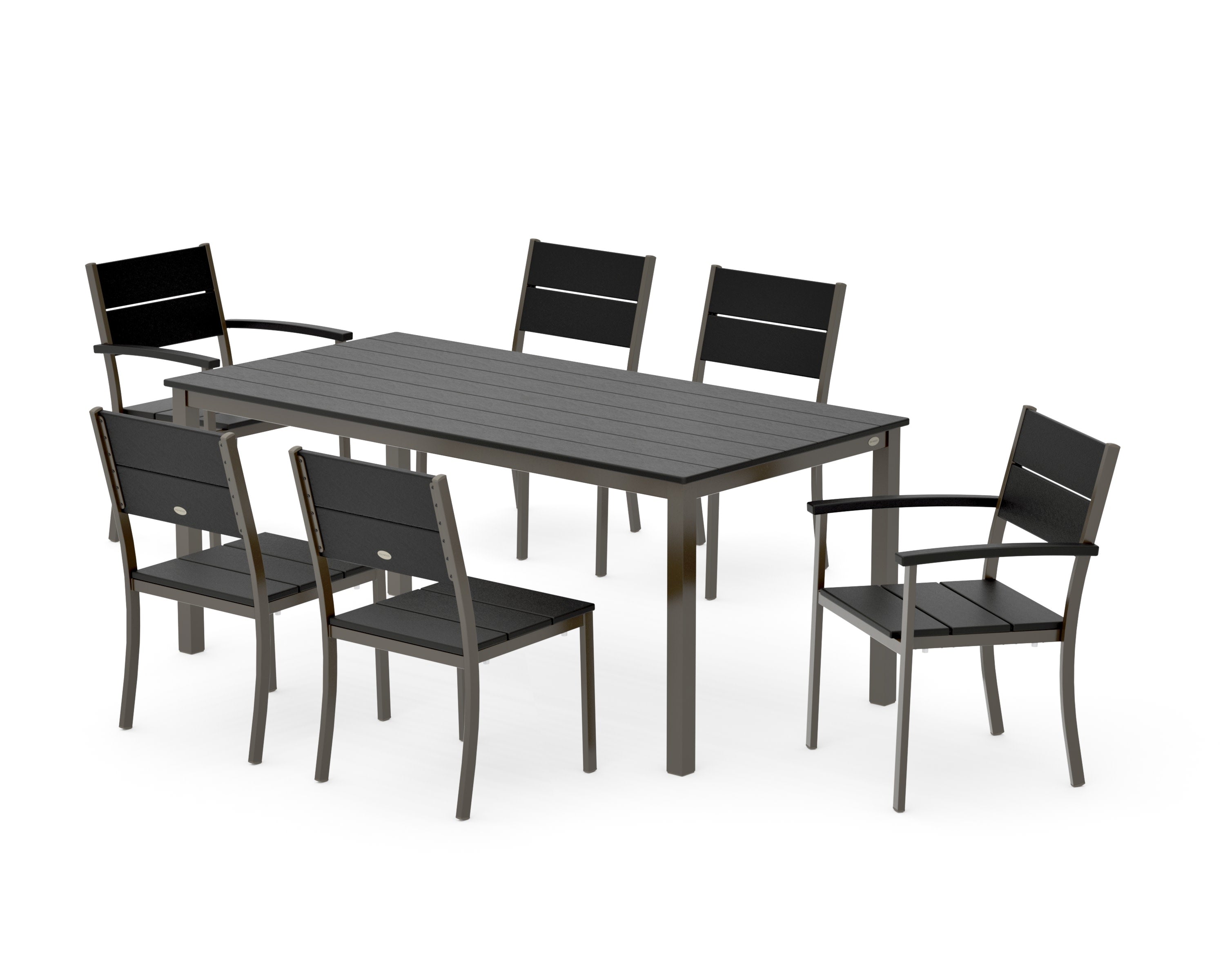 Main Street 7-Piece Dining Set in Bronze / Black