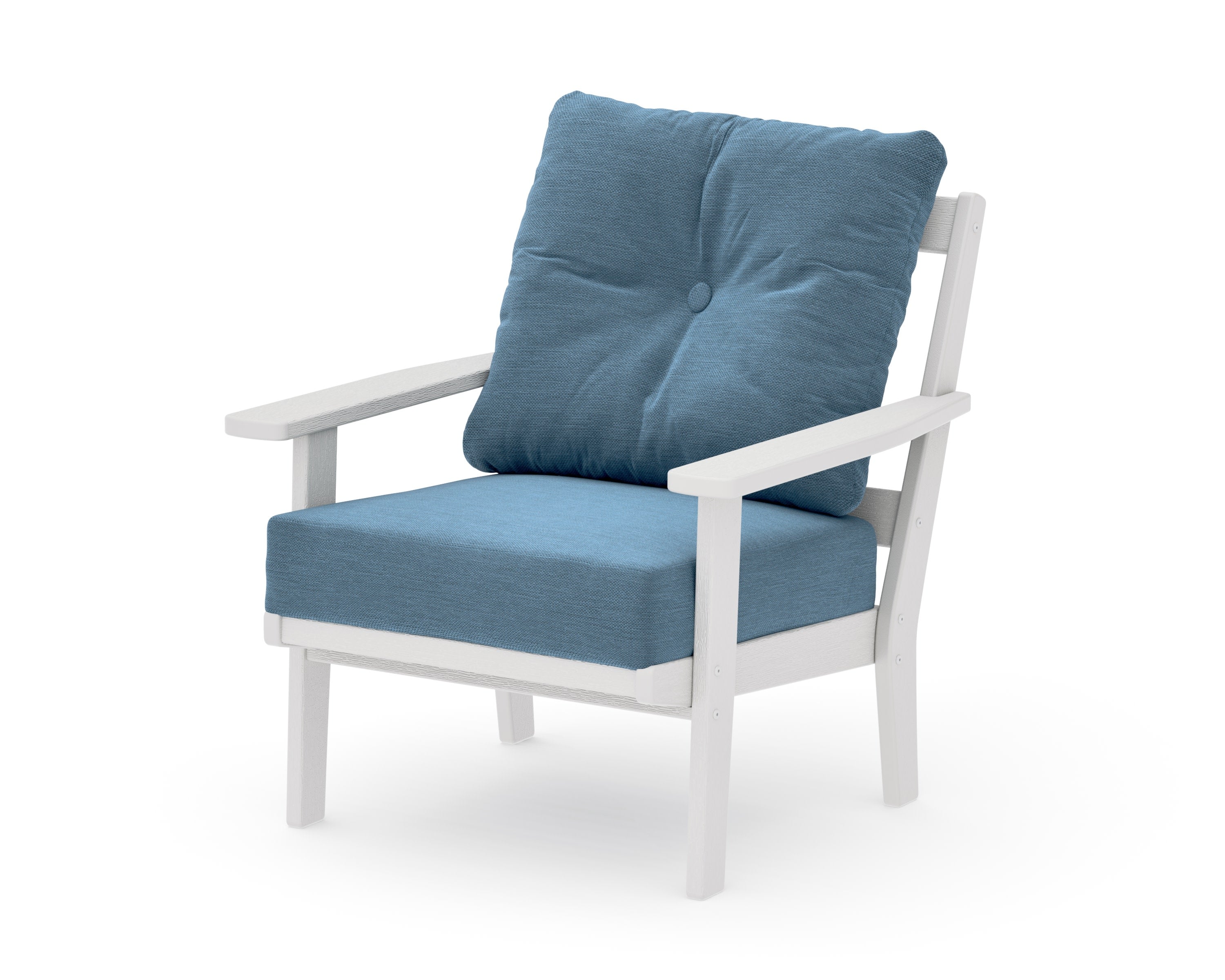 Oxford Deep Seating Chair in Vintage White / Sky Blue